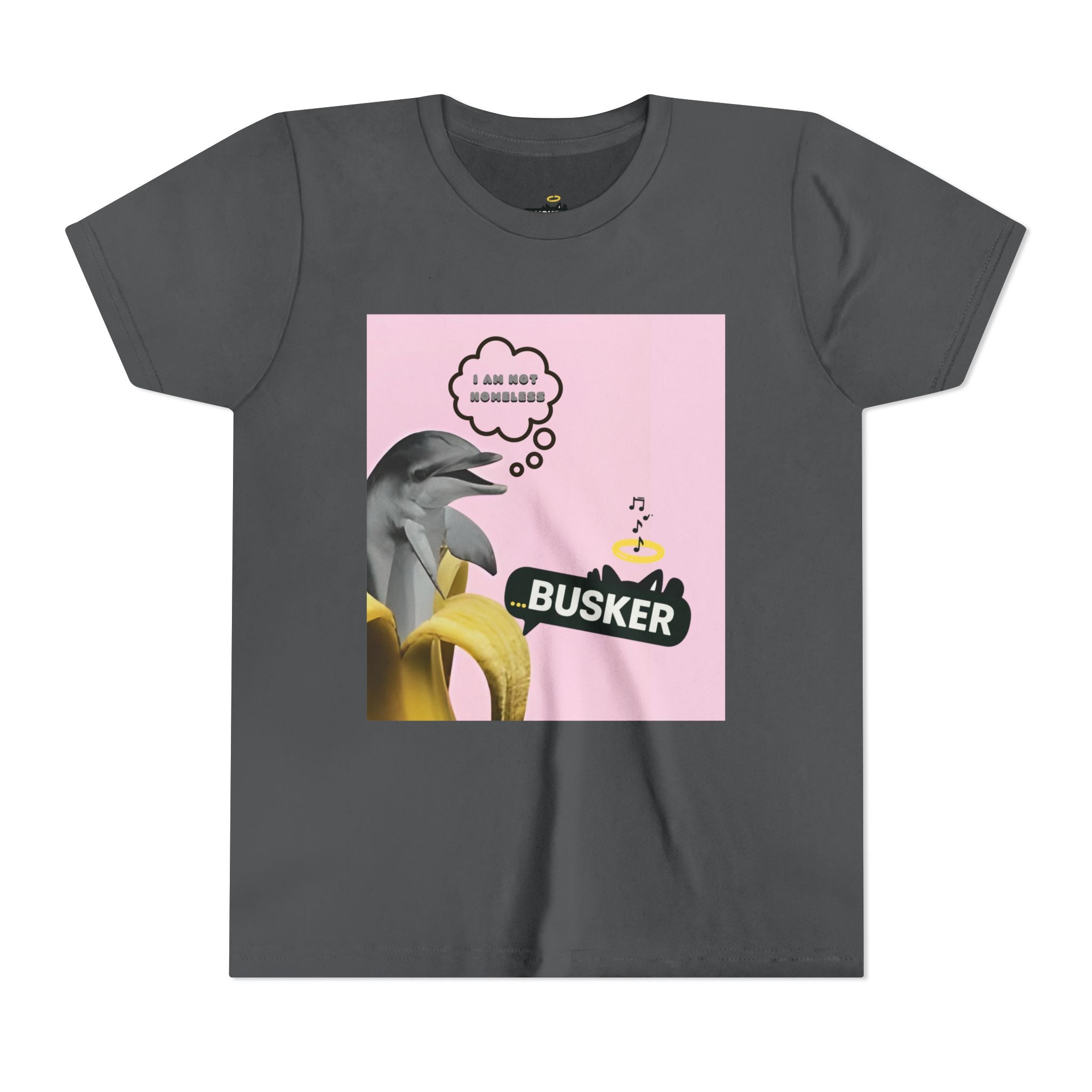 Busker Youth Tee, Fun Kids Shirt, Music Lover Gift, Summer Outfit, Creative Kids Clothing, Unique Graphic Tee