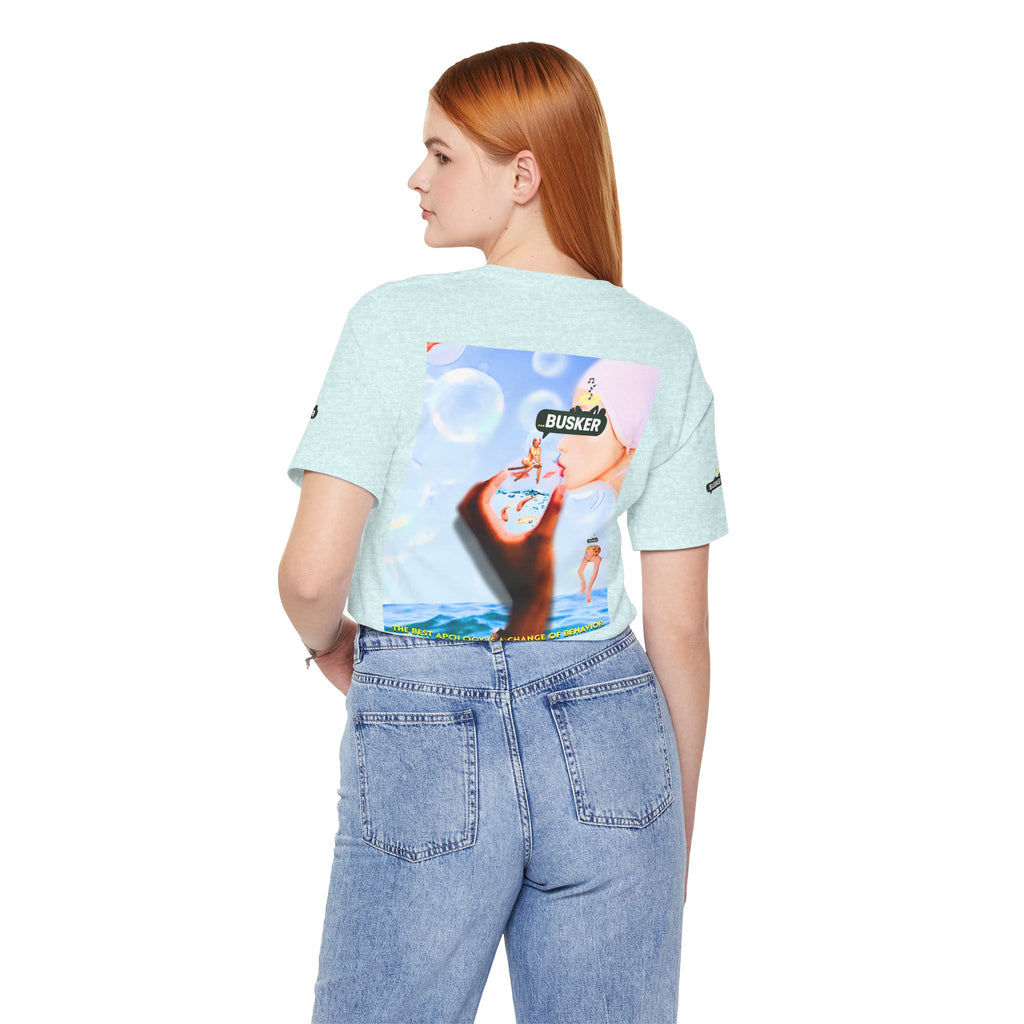 Busker Vibe Unisex Jersey Tee – Colorful Artistic Design for Summer Fun