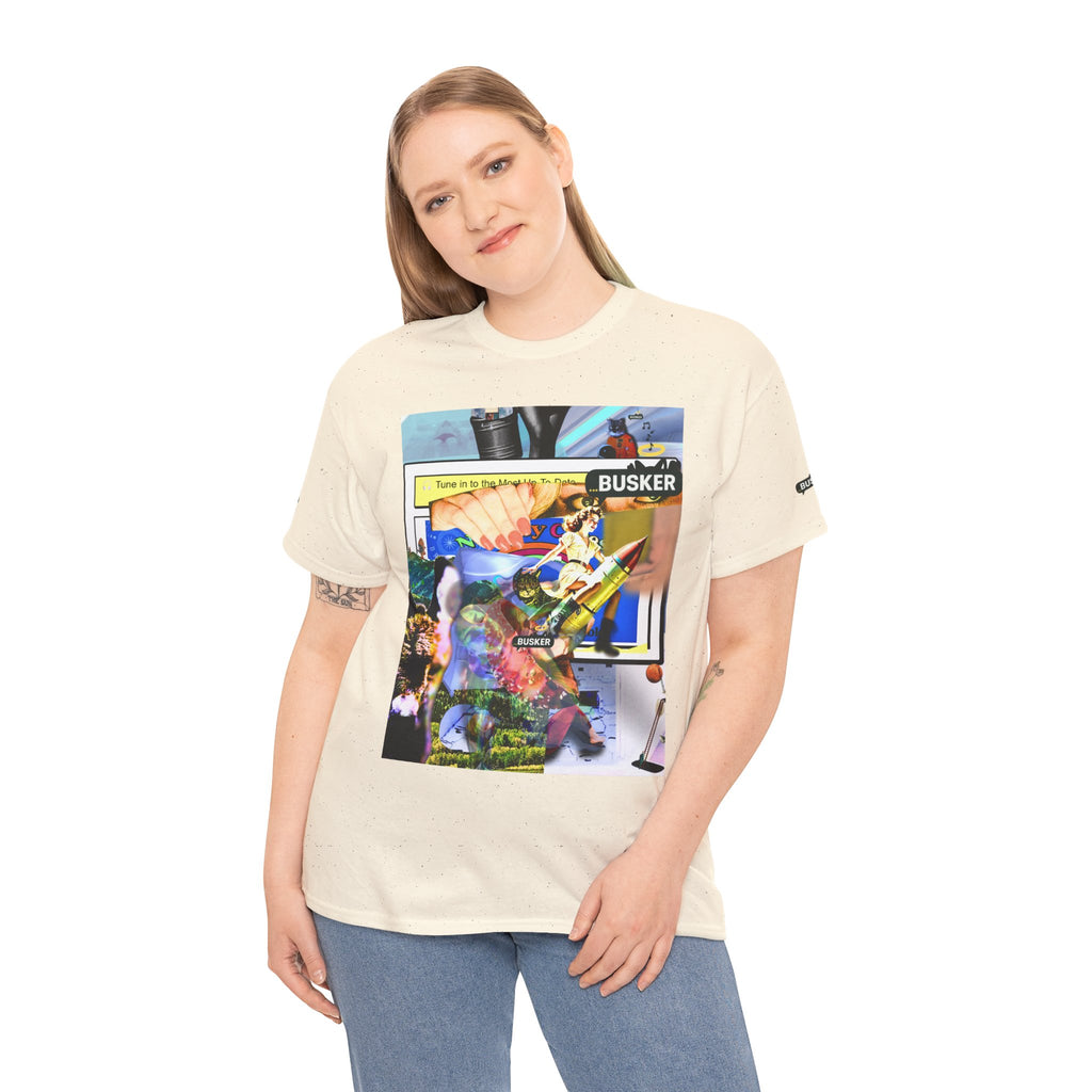 Cool Graphic Unisex Heavy Cotton Tee - 'Busker' Design