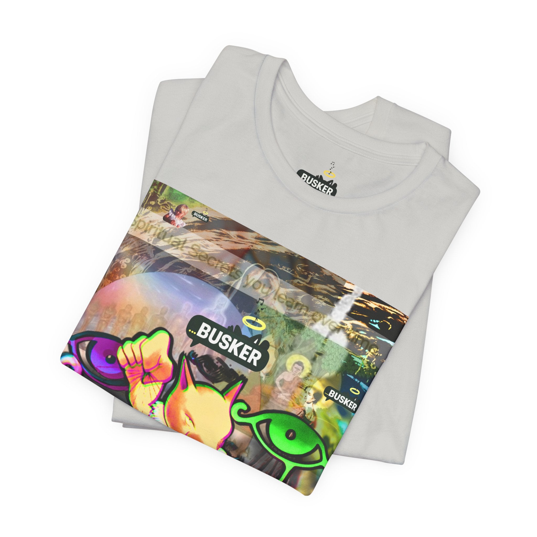 Vibrant Busker Art Tee for Creative Souls