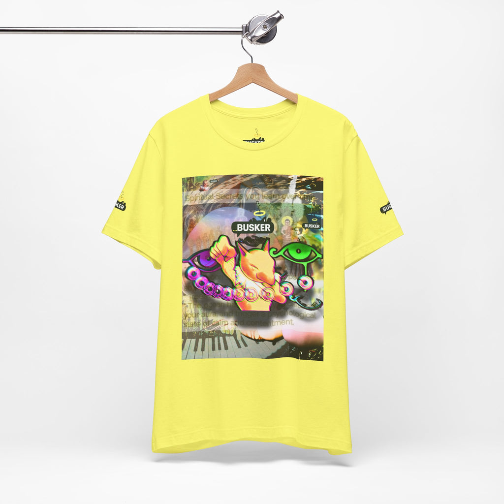 Vibrant Busker Art Tee for Creative Souls