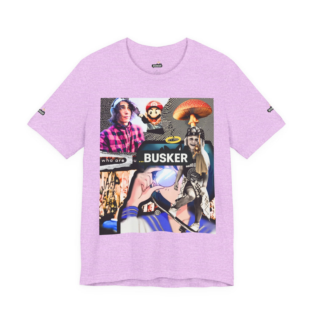 Busker Vibe Unisex Tee - Music & Art Collage Design