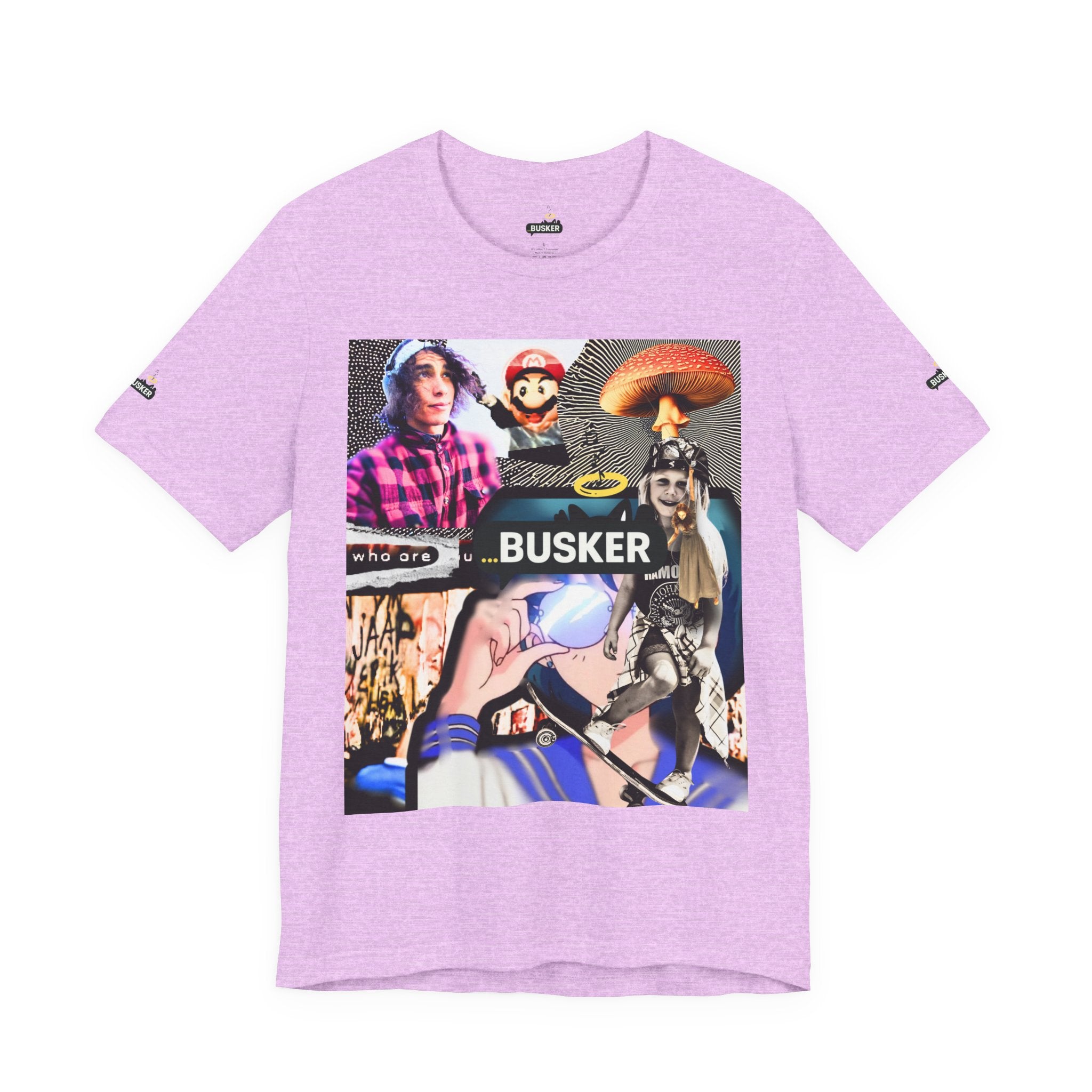 Busker Vibe Unisex Tee - Music & Art Collage Design