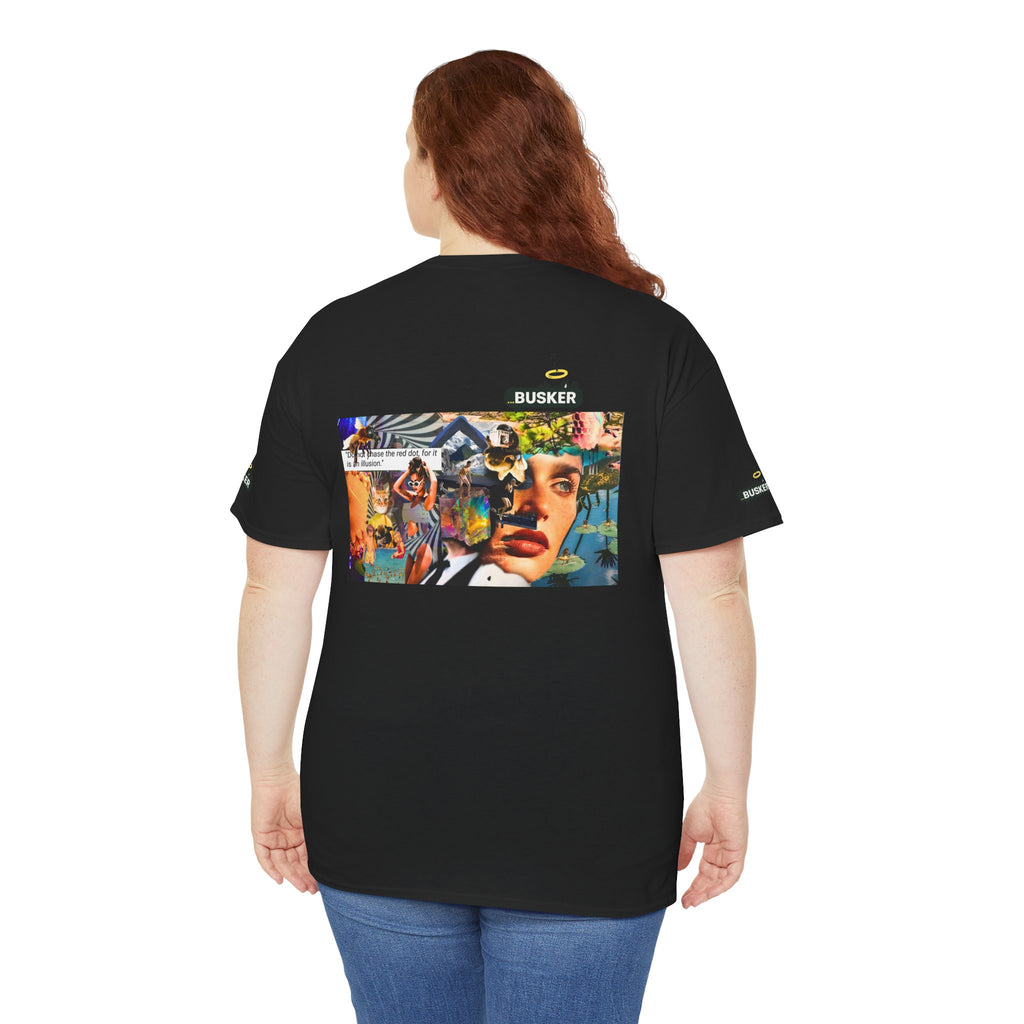 Artistic Unisex Heavy Cotton Tee - Vibrant Busker Design