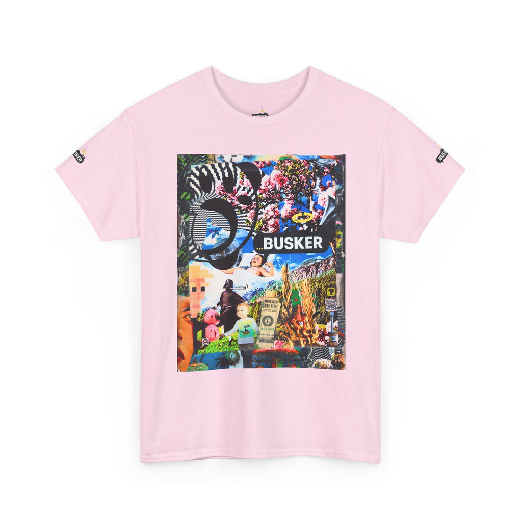 Trippy Farmer ...Busker Collage Graphic Tee — 'I Have 99 Problems...BUT LSD (LITTLE SMALL DICK) AIN'T ONE | ...BUSKER| ' Retro Street Music T‑Shirt