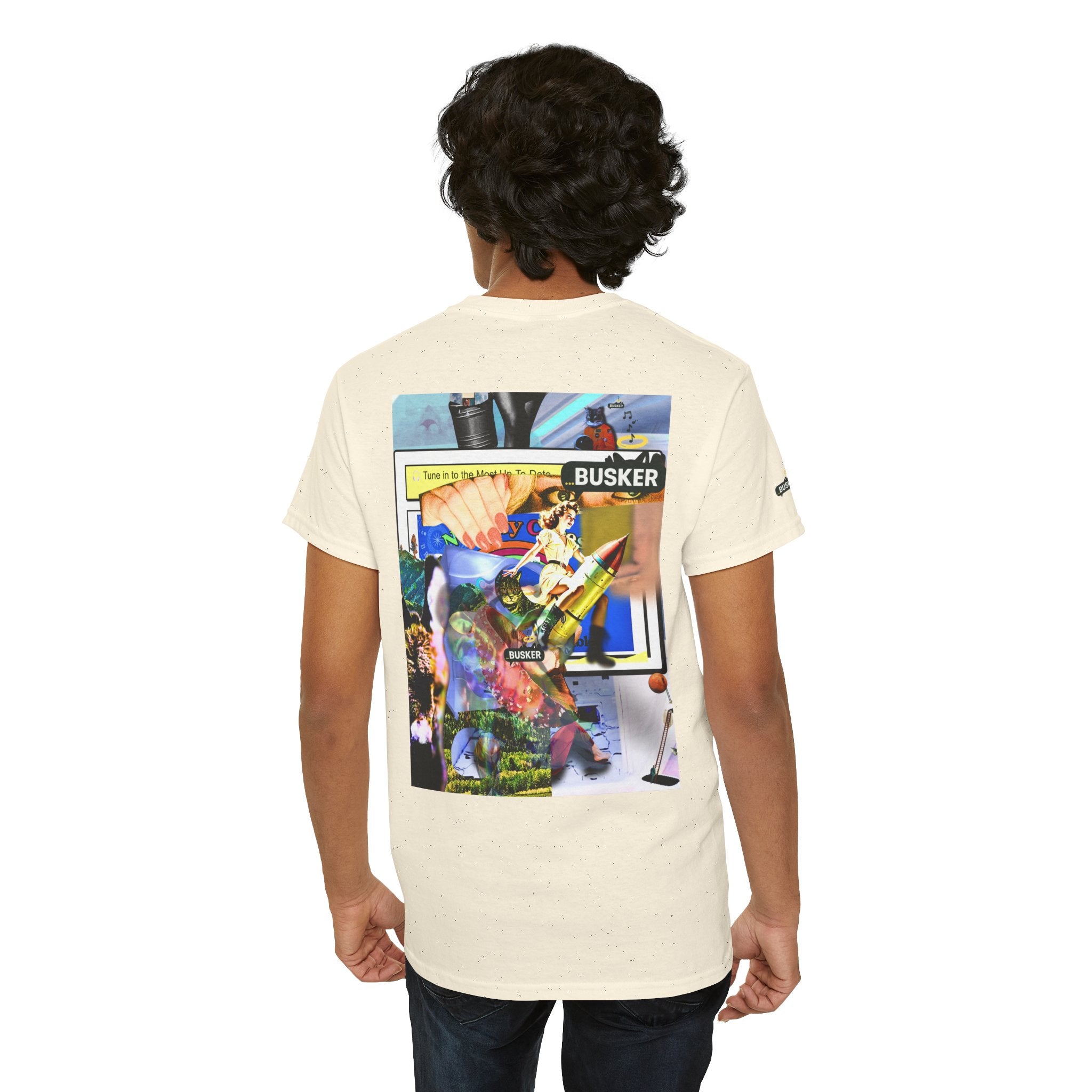 Cool Graphic Unisex Heavy Cotton Tee - 'Busker' Design