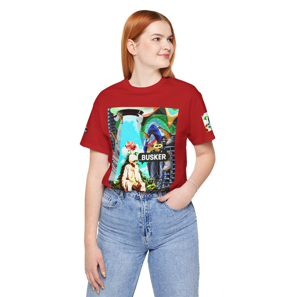 Street Art Busker Tee - Unisex Graphic Short Sleeve Shirt