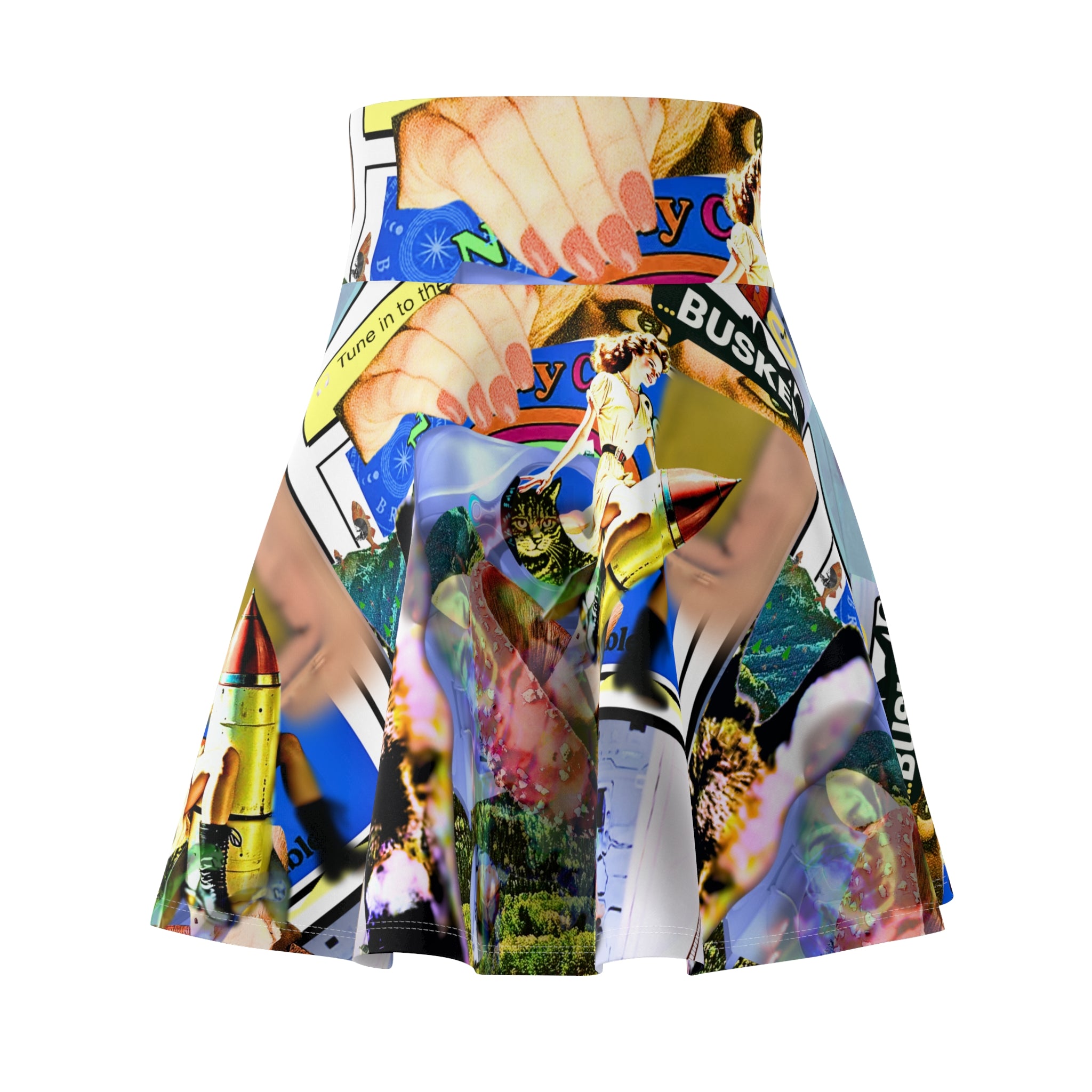 Vibrant Women's Skater Skirt - Fun Travel-Themed AOP Design