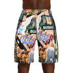 Men's Graphic Jogger Shorts - Vibrant Street Art Design