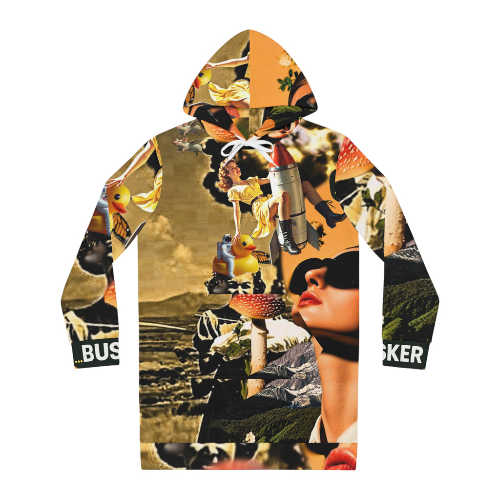 Bohemian Women's Hoodie Dress - Colorful AOP with Retro Vibes