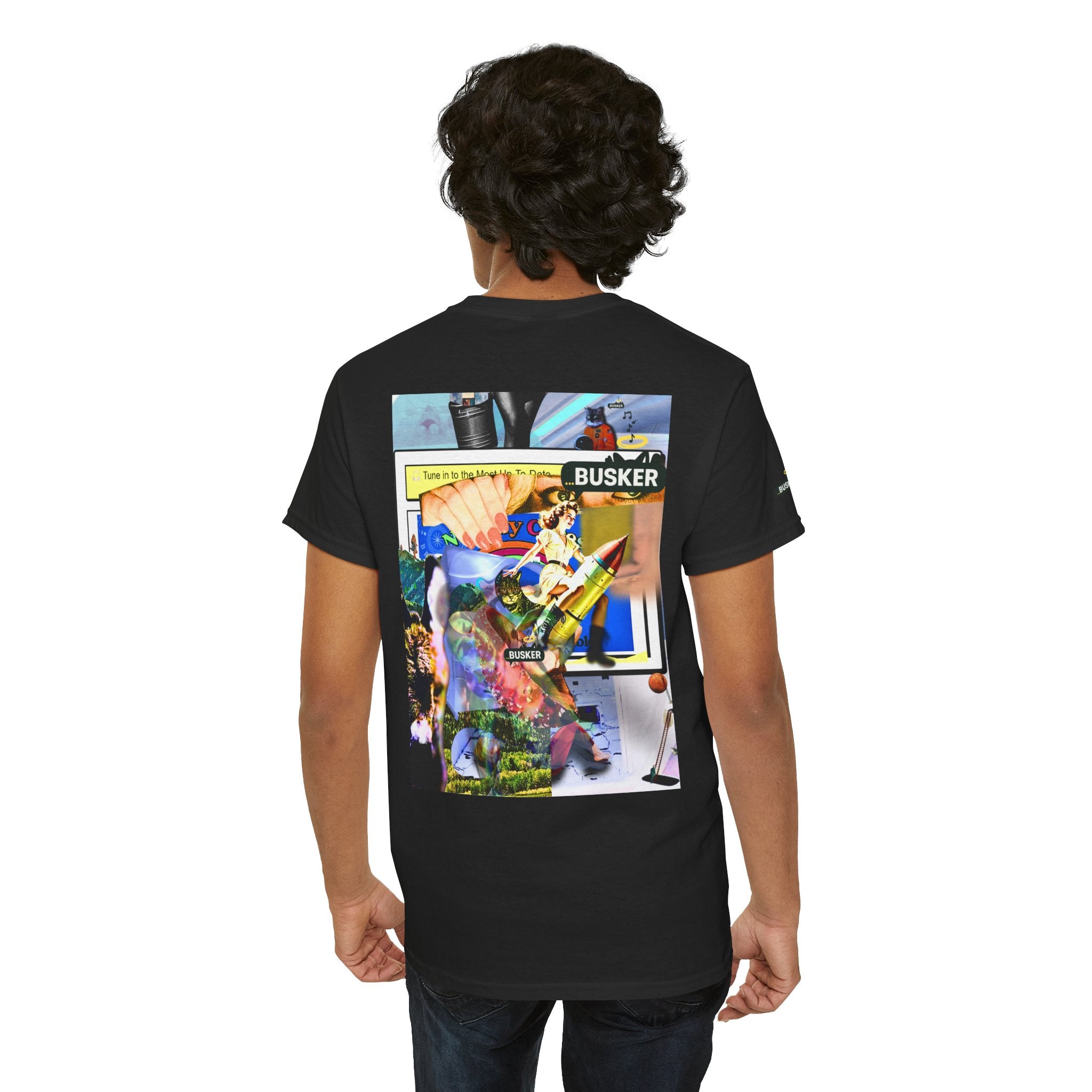 Cool Graphic Unisex Heavy Cotton Tee - 'Busker' Design