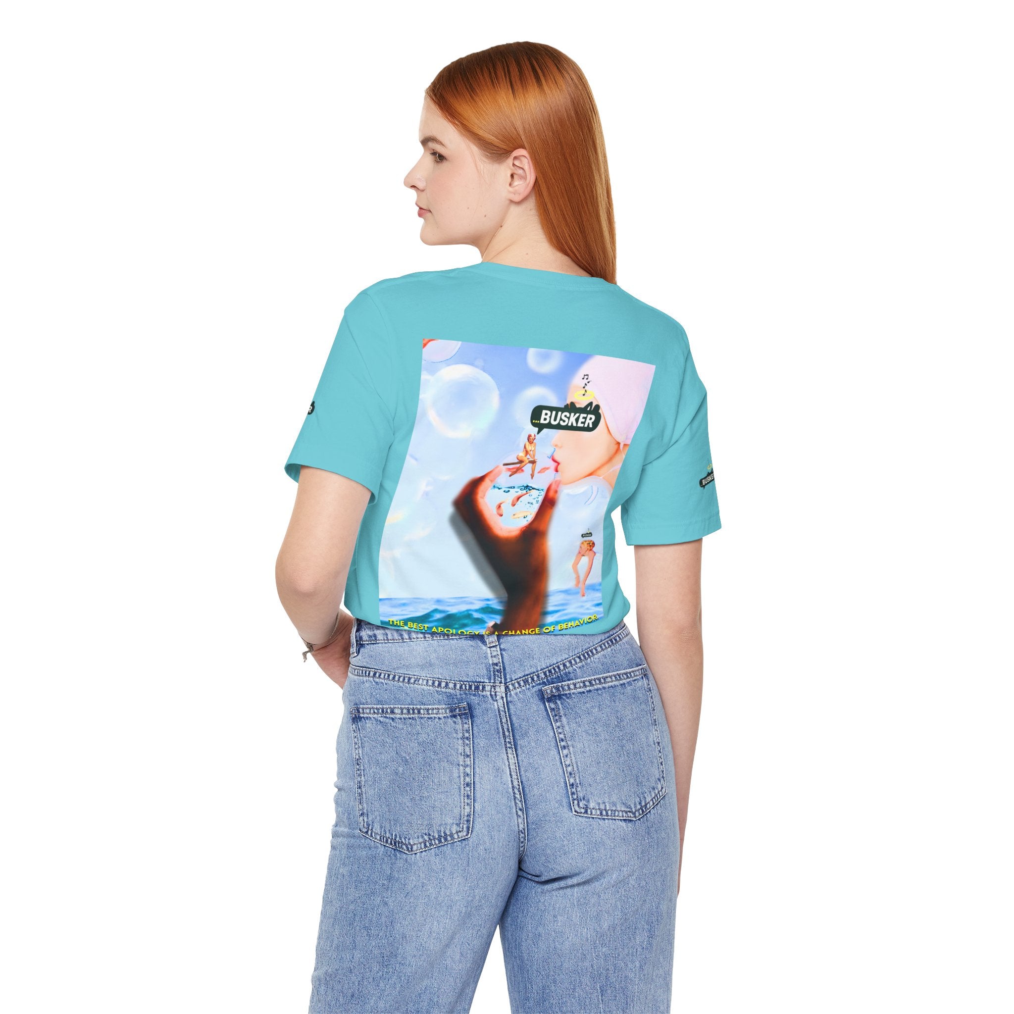 Busker Vibe Unisex Jersey Tee – Colorful Artistic Design for Summer Fun