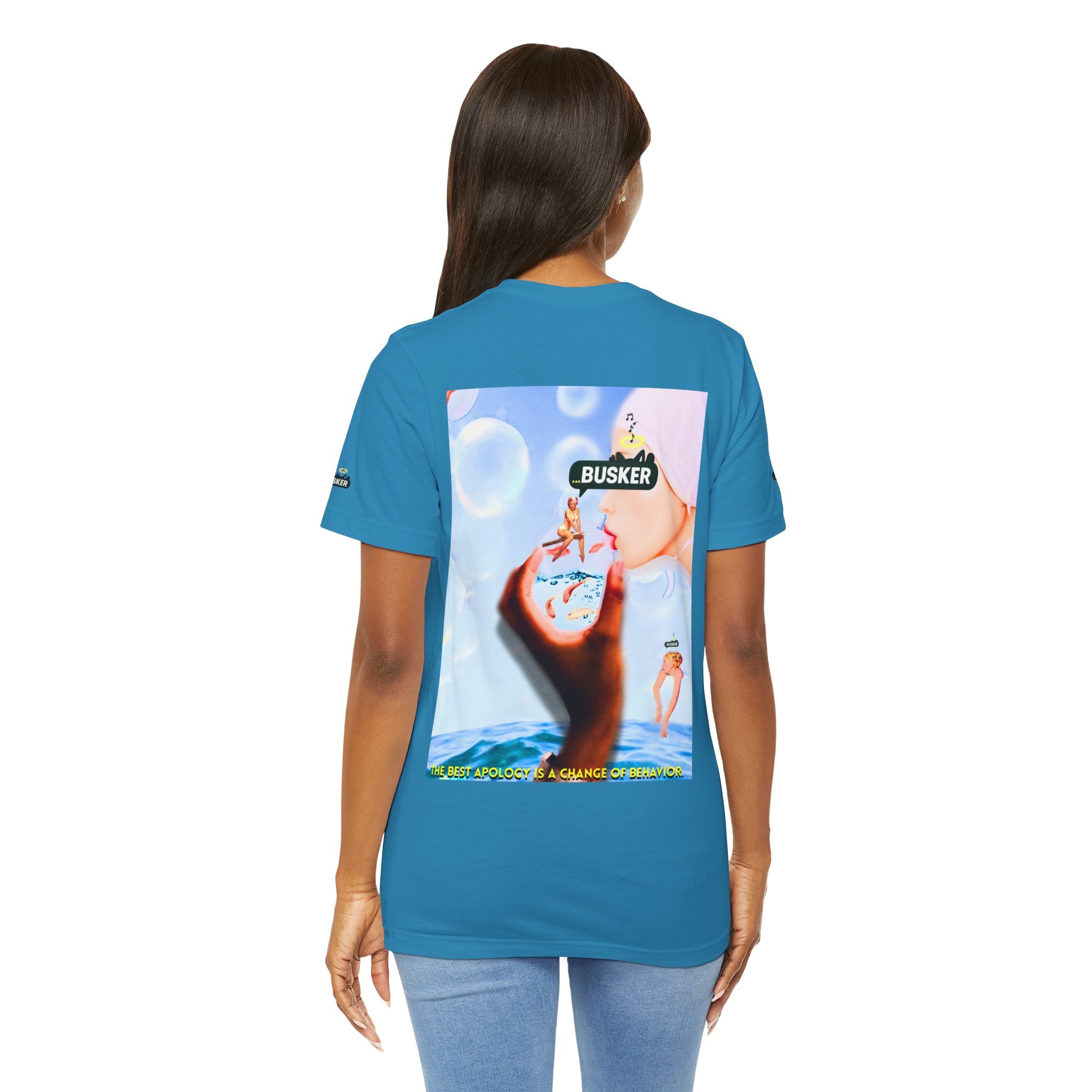 Busker Vibe Unisex Jersey Tee – Colorful Artistic Design for Summer Fun