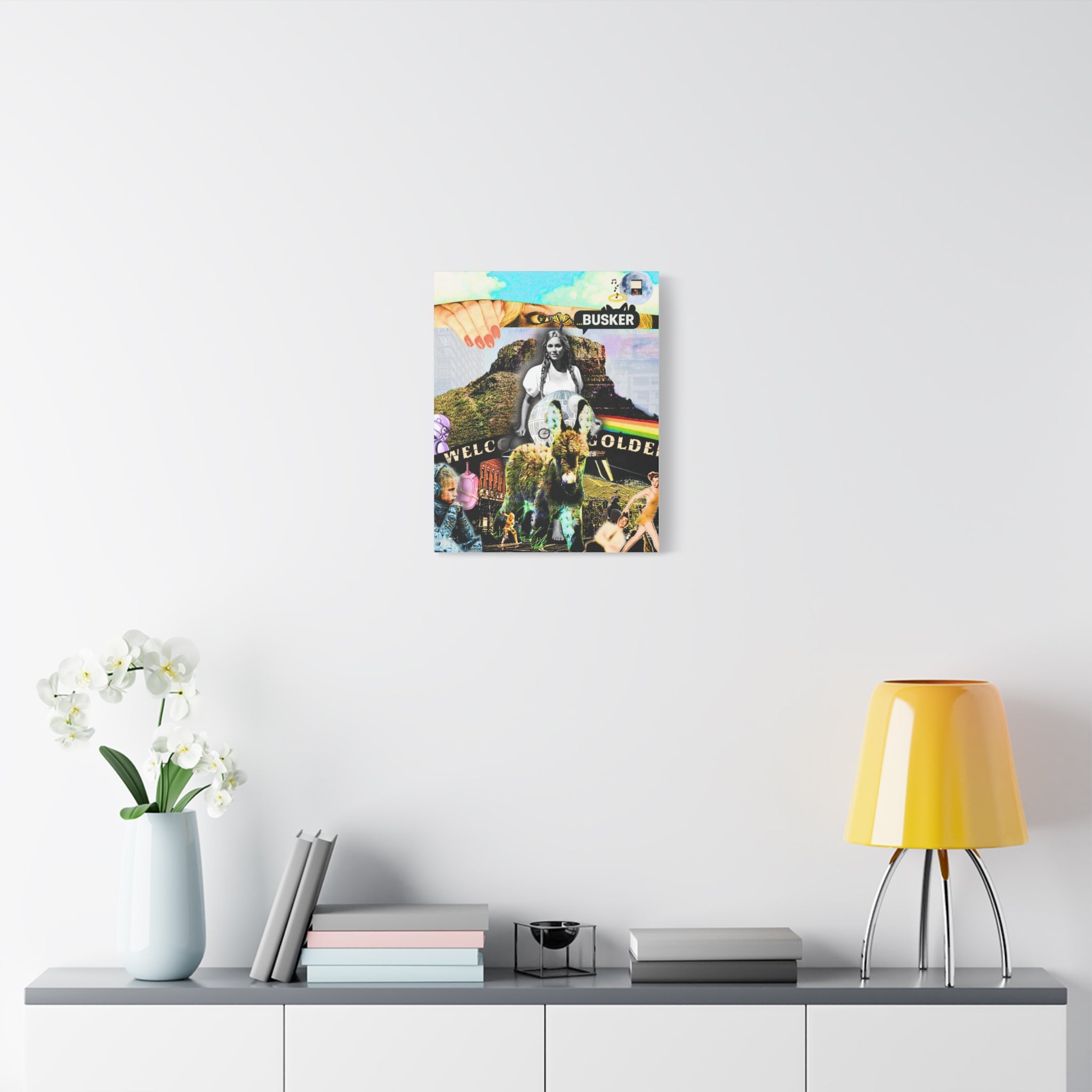 Artistic Stretched Canvas Print - 'Welcome to Golden' Collage