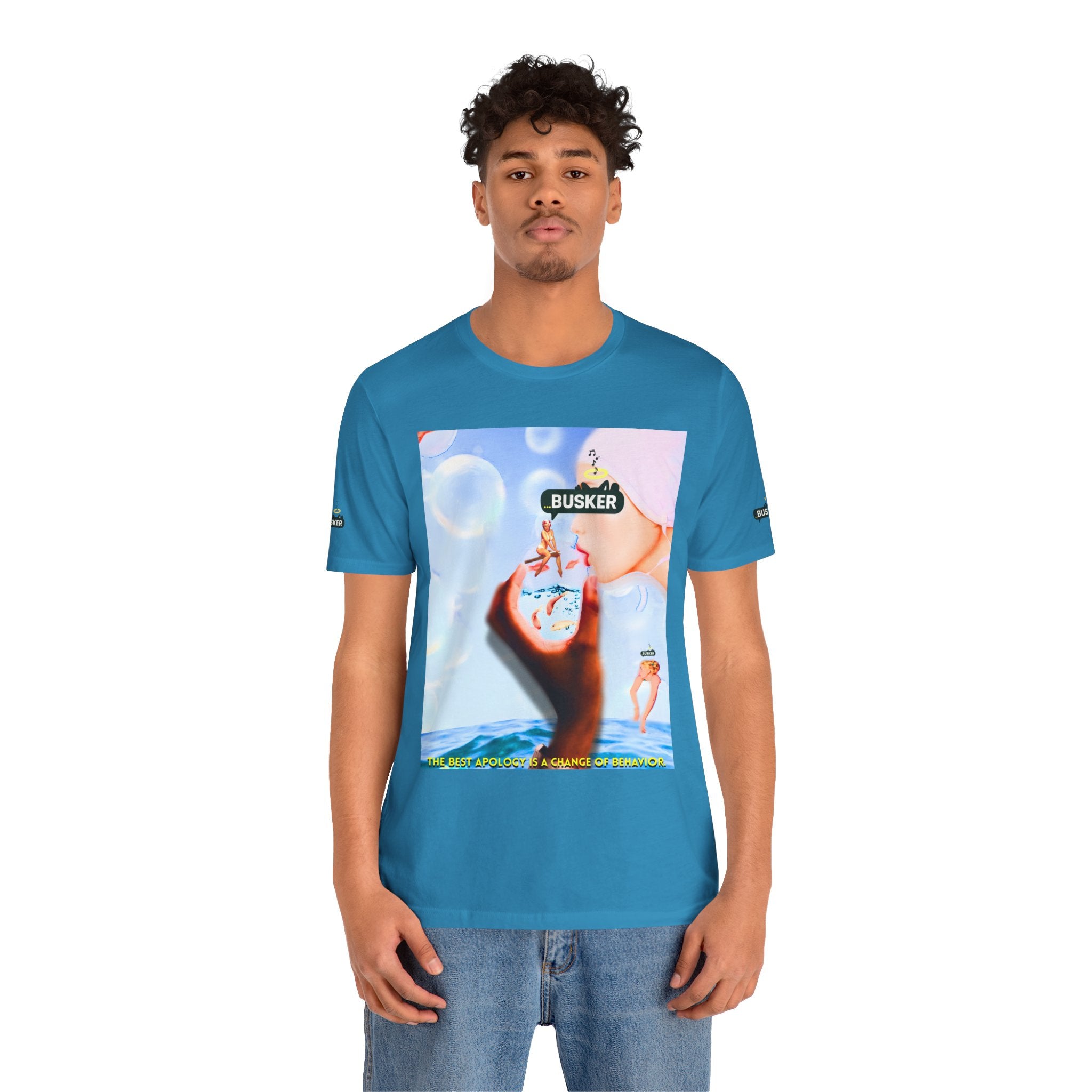 Busker Vibe Unisex Jersey Tee – Colorful Artistic Design for Summer Fun