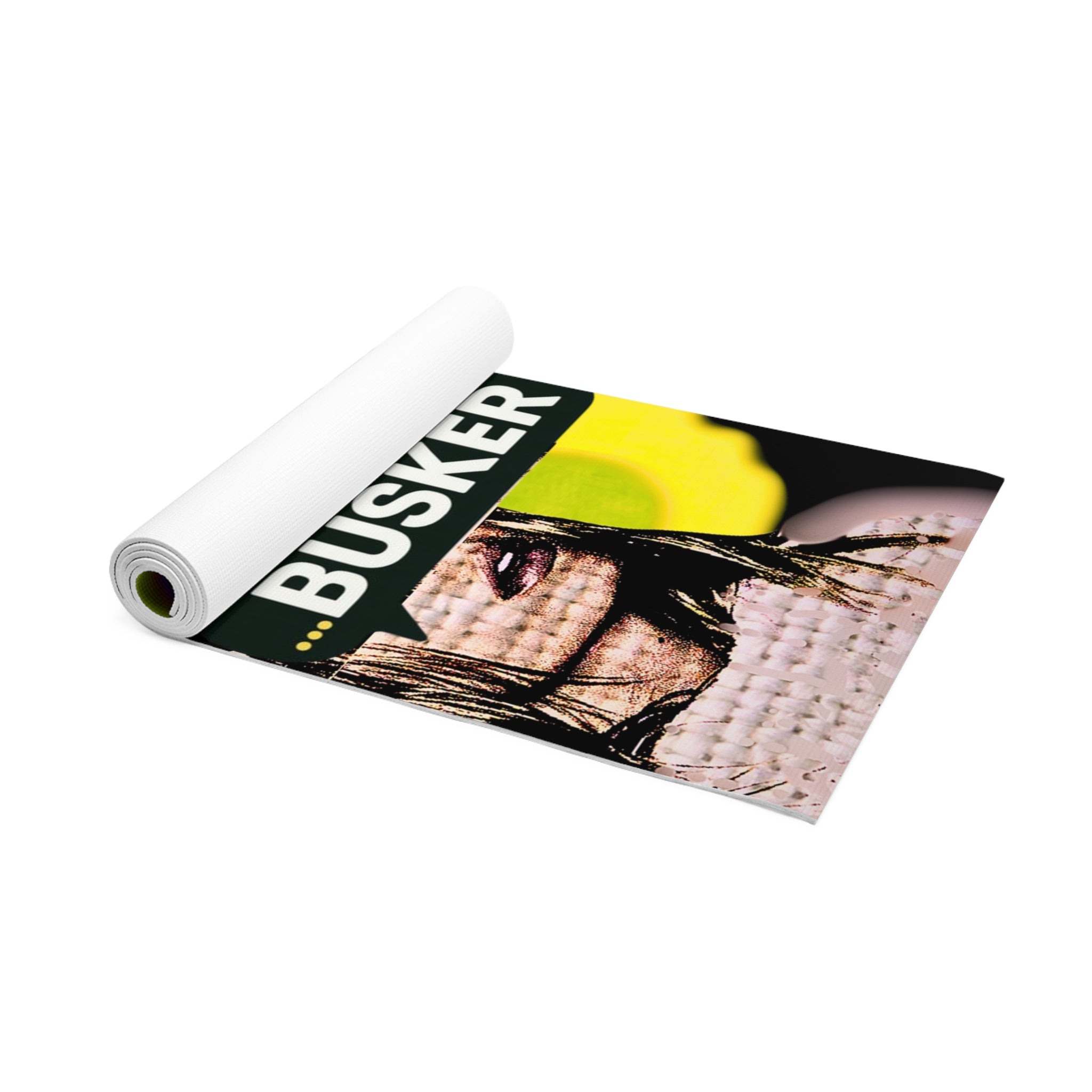 Vibrant Foam Yoga Mat - Busker Design for Art Lovers