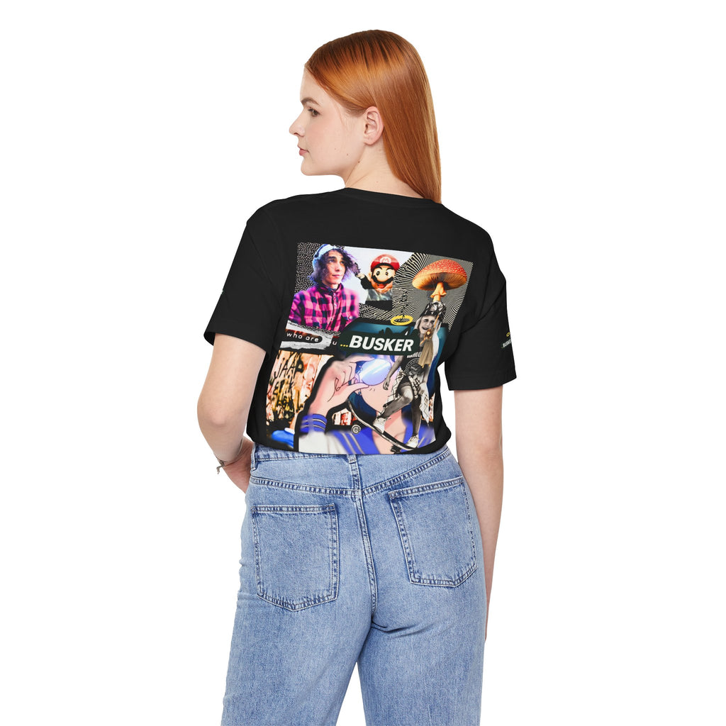Busker Vibe Unisex Tee - Music & Art Collage Design