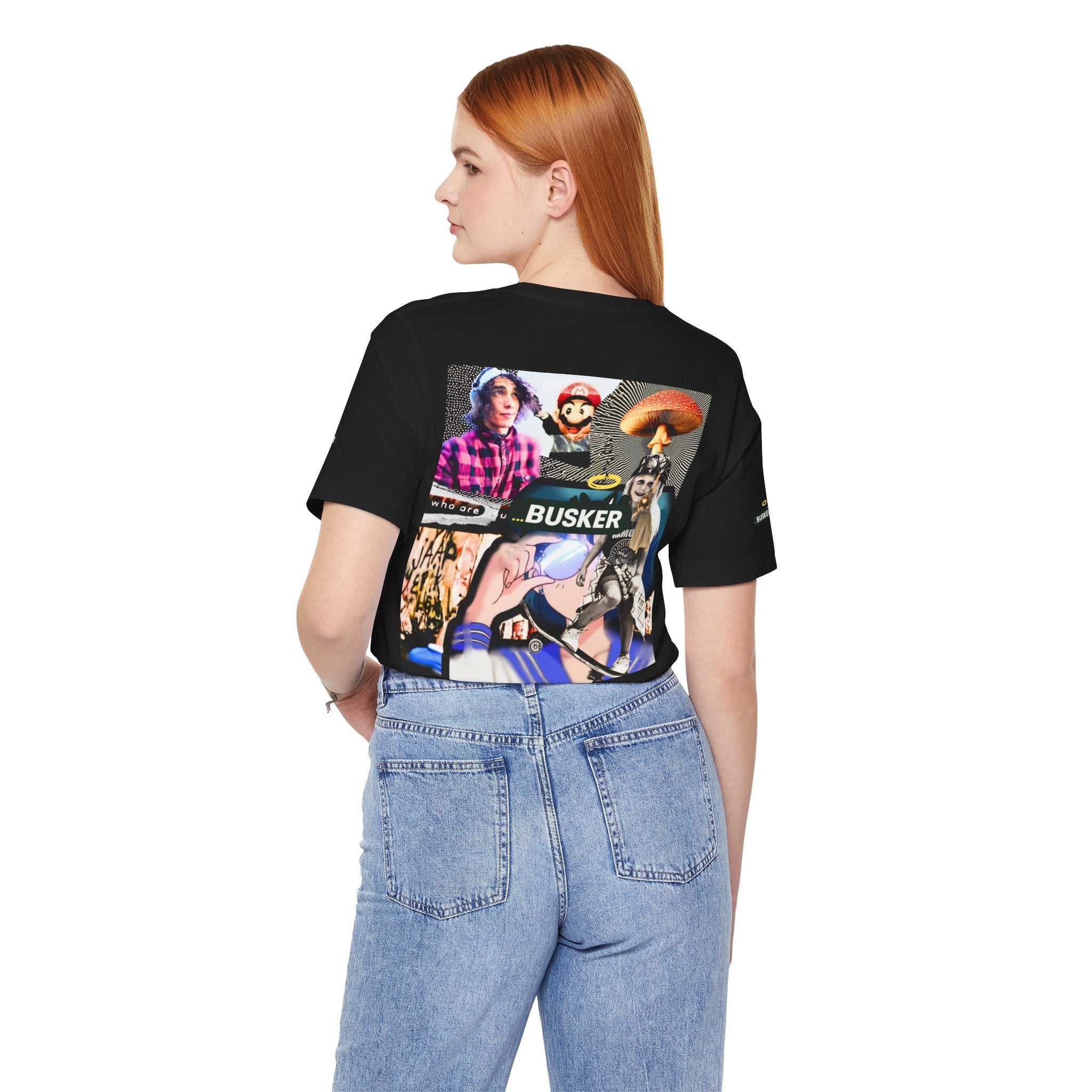 Busker Vibe Unisex Tee - Music & Art Collage Design