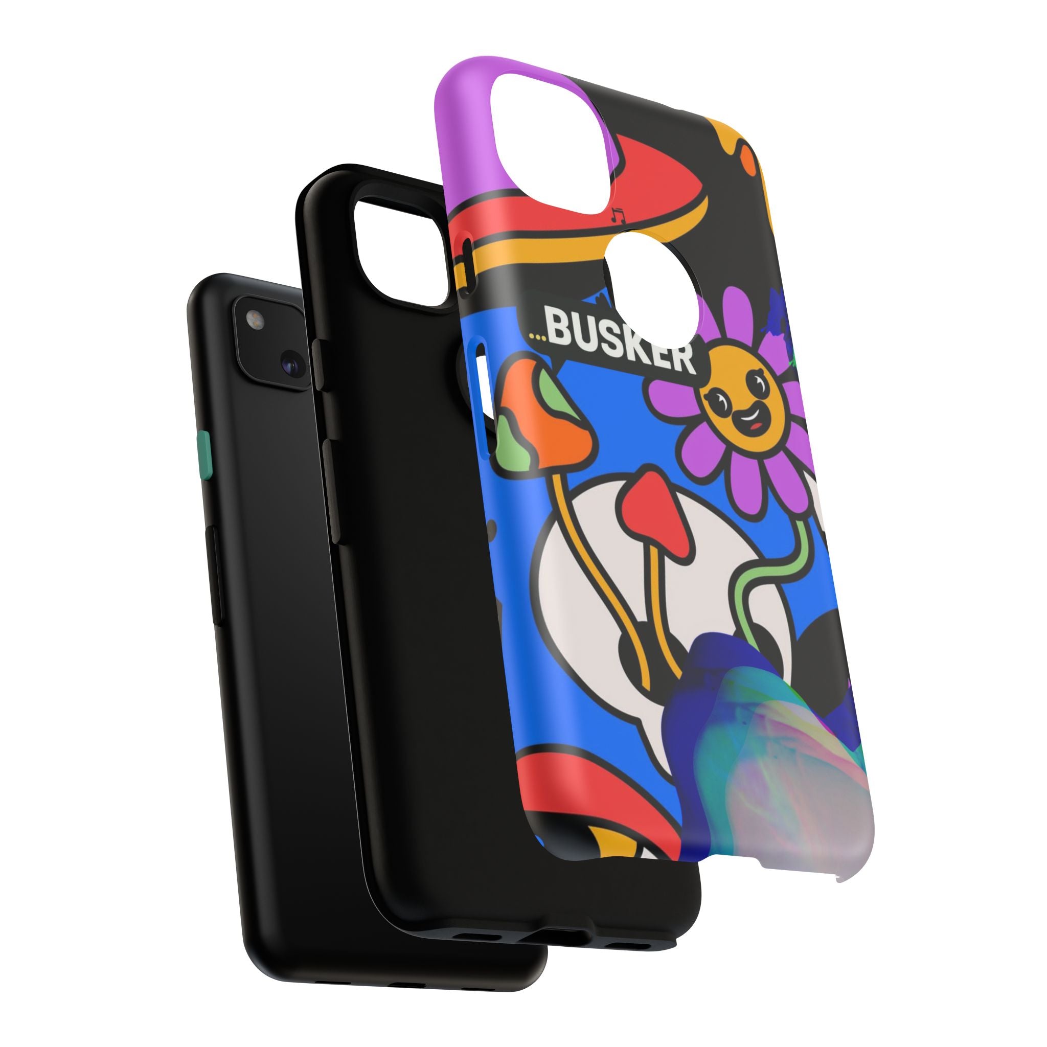 Colorful Phone Case, Cute Phone Accessories, Gift for Music Lovers, Fun Tech Gear, Unique Floral Design Case