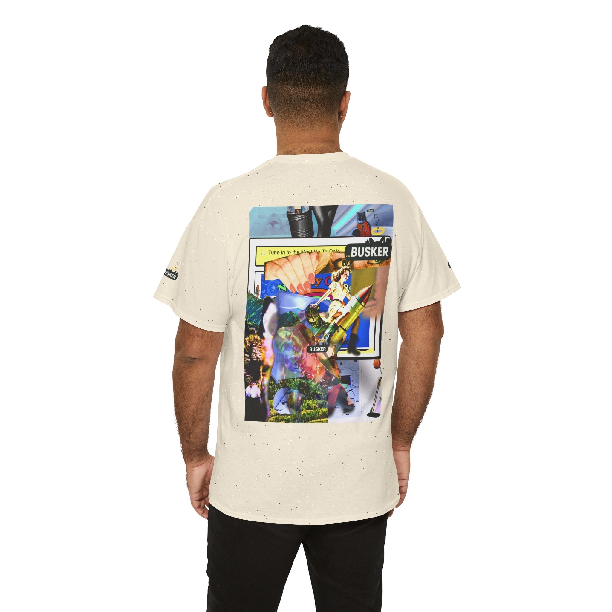 Cool Graphic Unisex Heavy Cotton Tee - 'Busker' Design