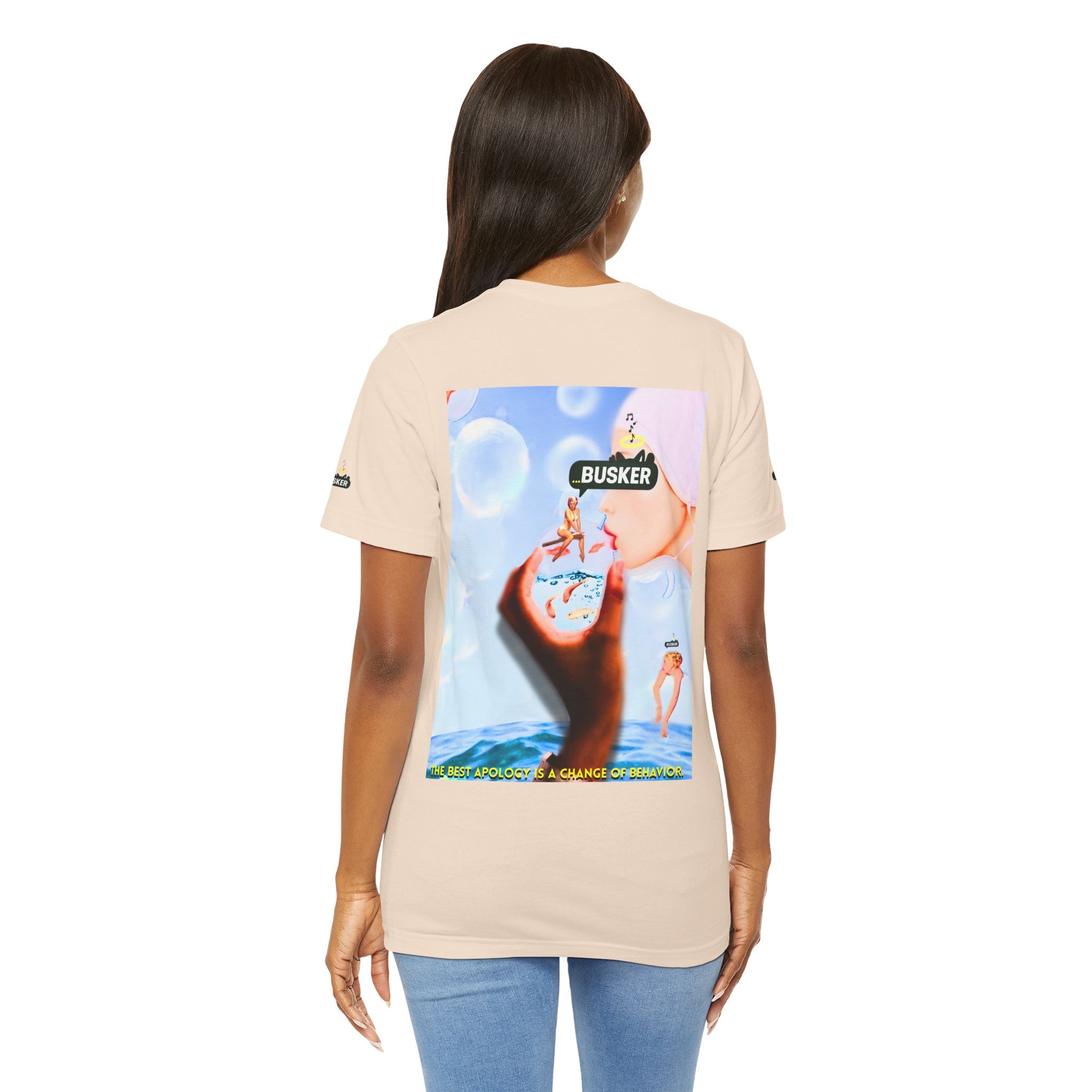 Busker Vibe Unisex Jersey Tee – Colorful Artistic Design for Summer Fun