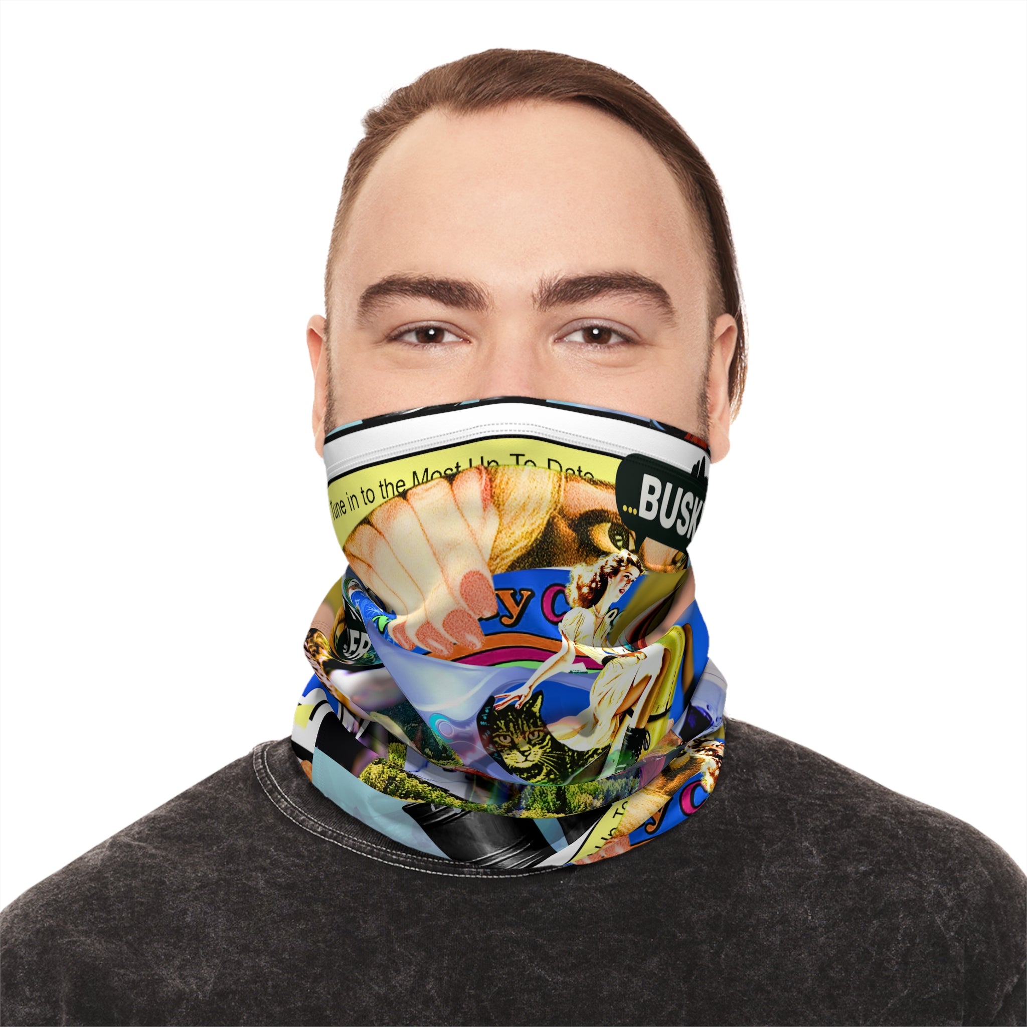 Colorful Winter Neck Gaiter with Drawstring - Trendy Outdoor Fashion