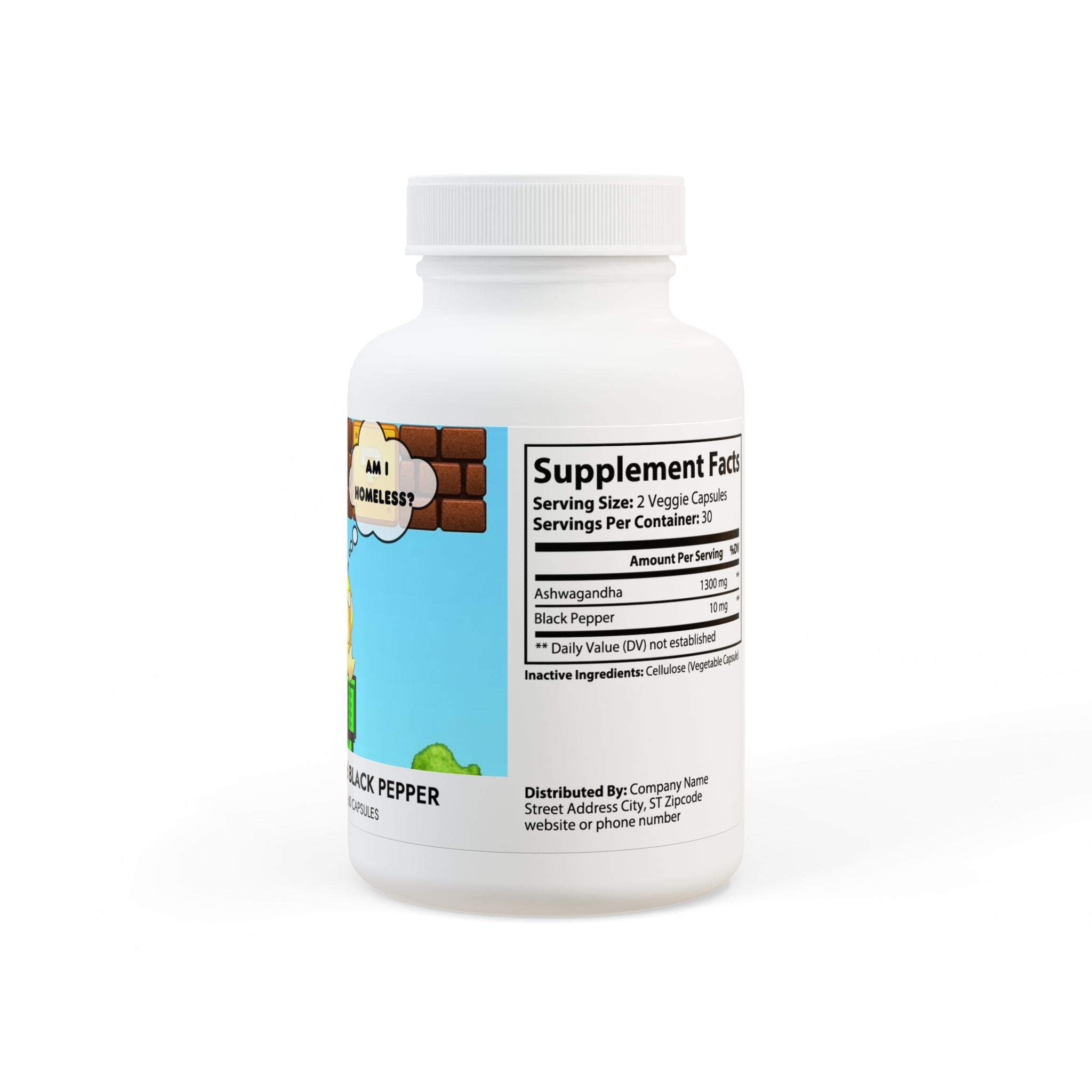 Ashwagandha and Black Pepper Supplement (60 capsules)