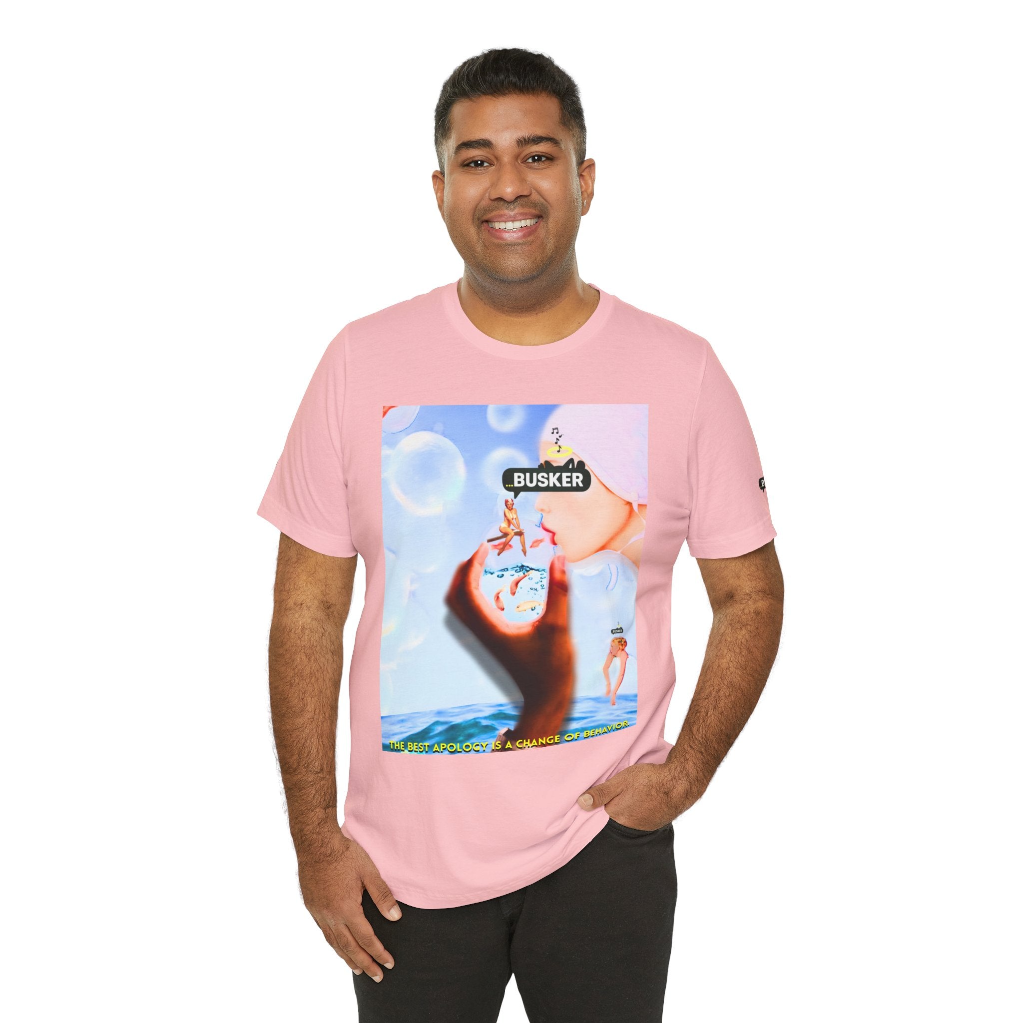 Busker Vibe Unisex Jersey Tee – Colorful Artistic Design for Summer Fun