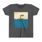 Whimsical Youth Tee with 'Busker' Design, Fun Gift, Summer Style, Music Lovers, Kid's Fashion, Creative Apparel