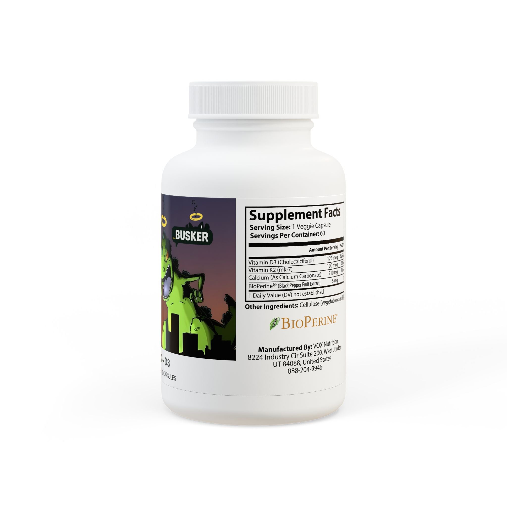 Vitamin K2 + D3 Supplement (60 Capsules)
