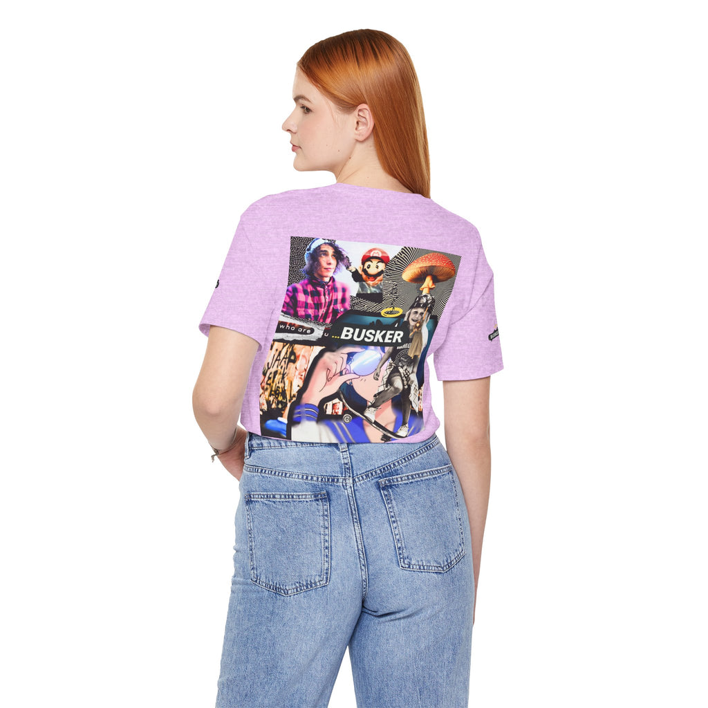 Busker Vibe Unisex Tee - Music & Art Collage Design