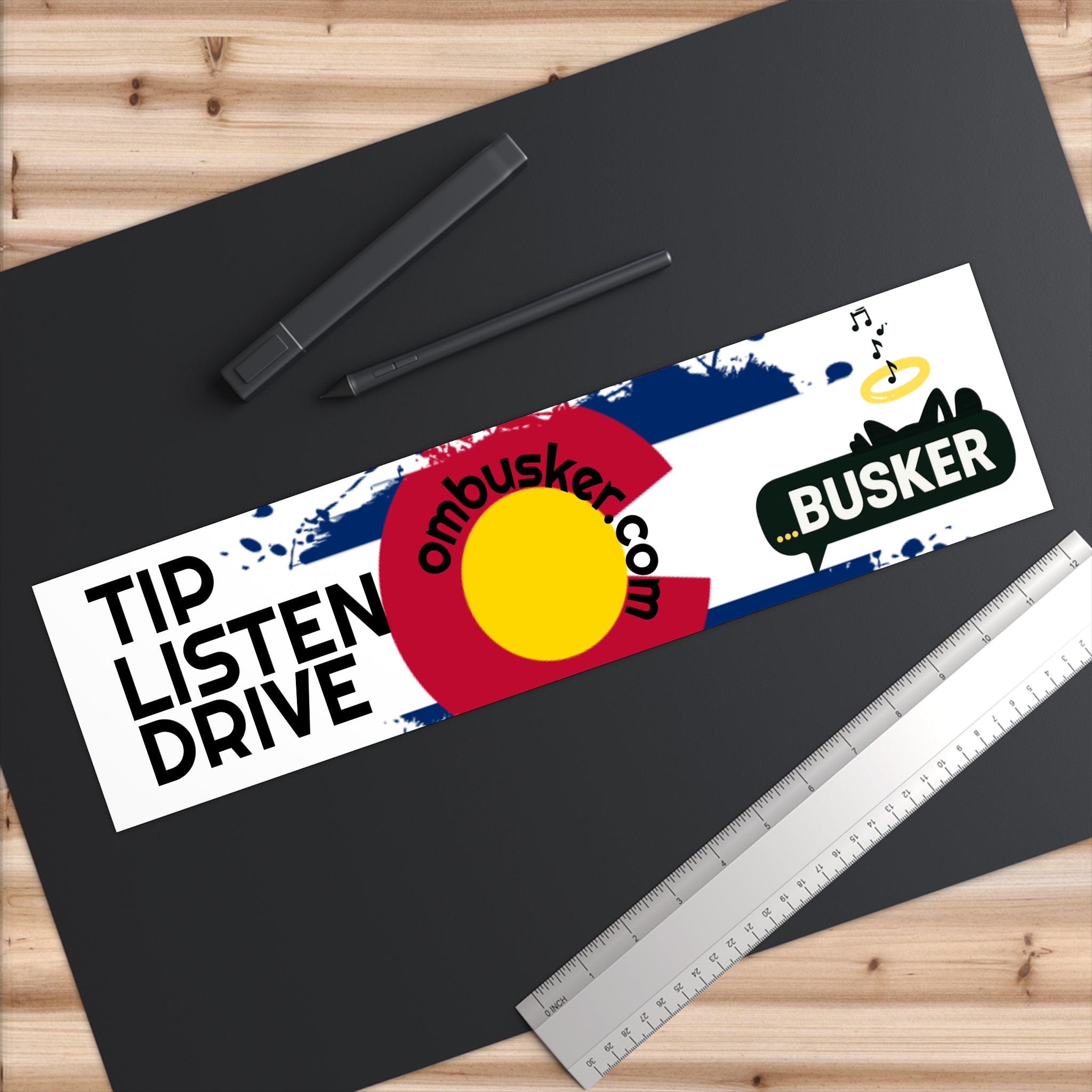 Colorful Busker Bumper Stickers | Creative Car Decor, Unique Gift for Music Lovers, Road Trip Essentials, Travel Accessories