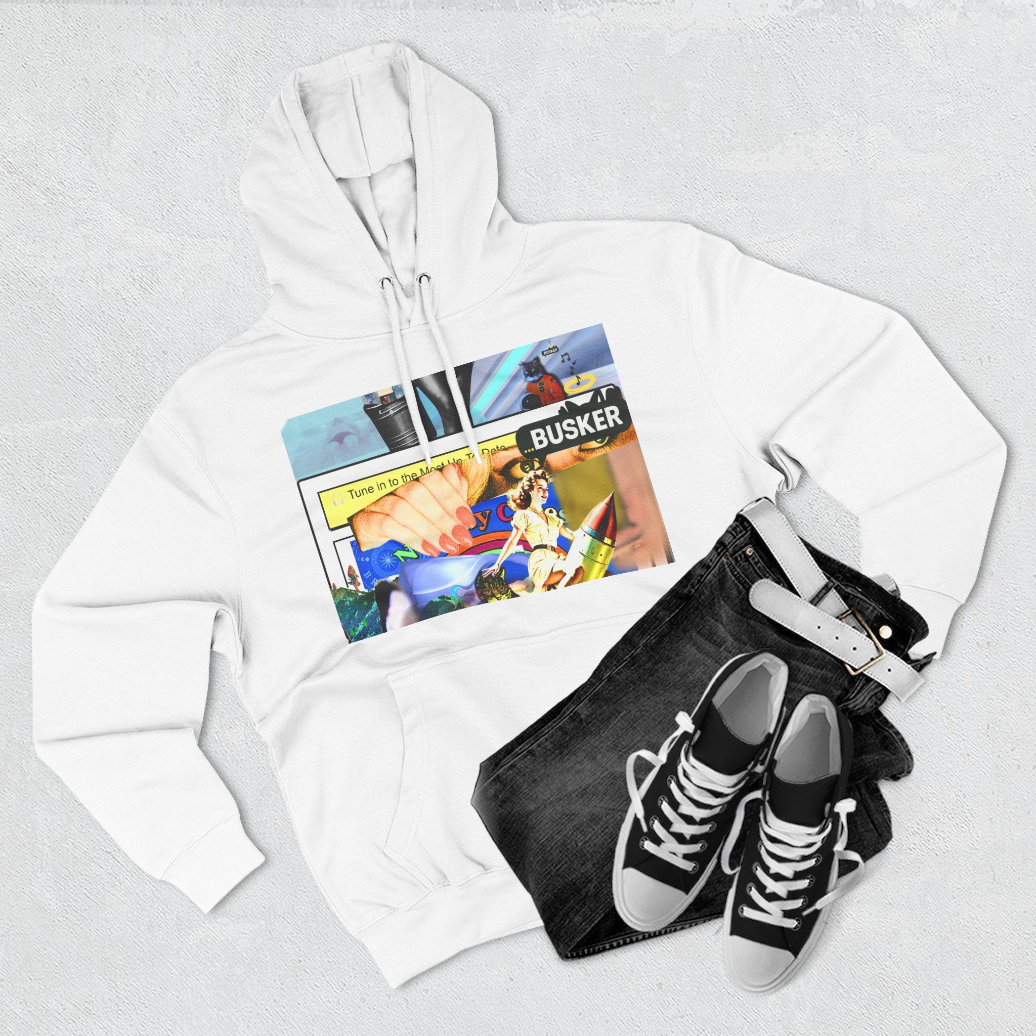 Three-Panel Fleece Hoodie