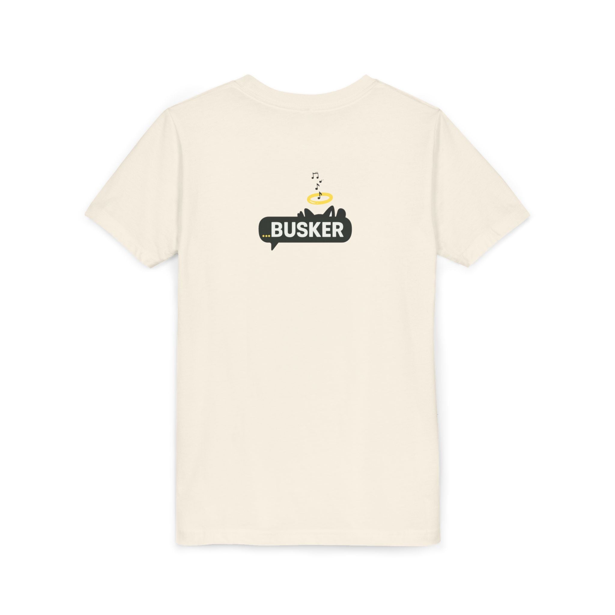 Youth Graphic Tee with Fun 'Busker' Design, Cool Summer Shirt, Gifts for Kids, Festival Attire, Trendy Youthwear