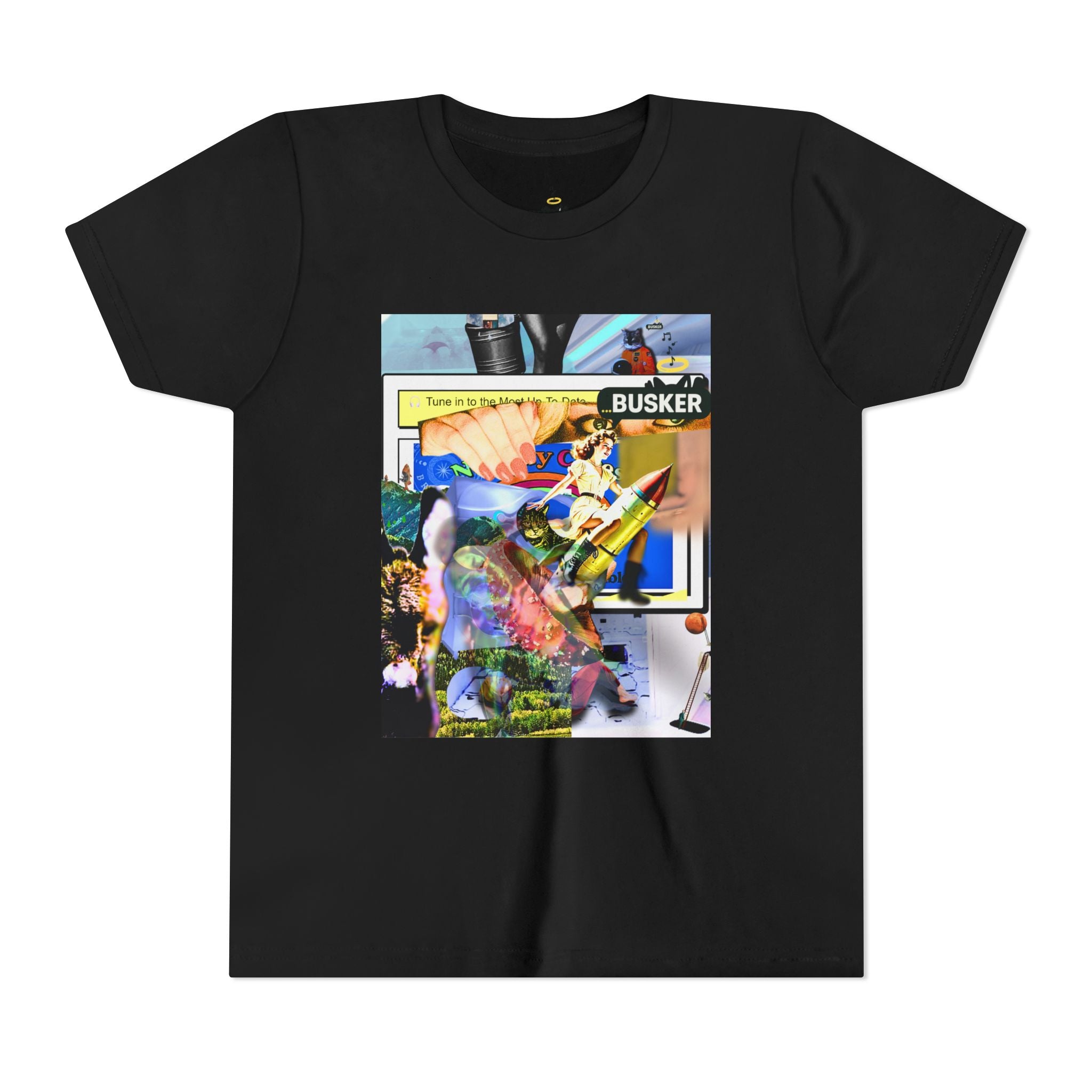 Colorful Youth Short Sleeve Tee - "Busker" Graphic Art Top