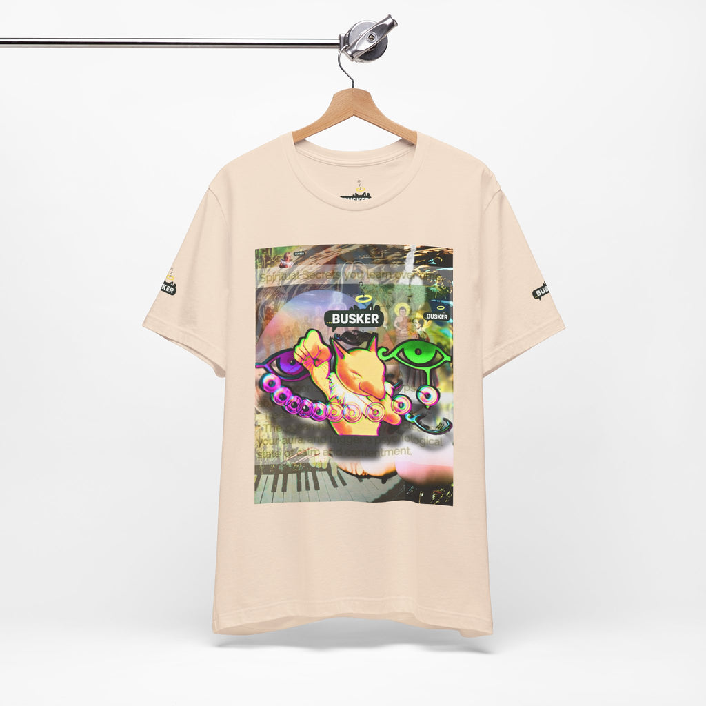 Vibrant Busker Art Tee for Creative Souls