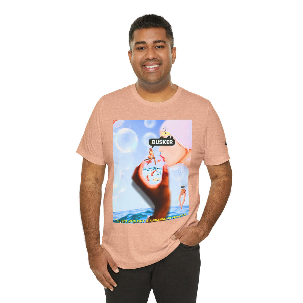 Busker Vibe Unisex Jersey Tee – Colorful Artistic Design for Summer Fun
