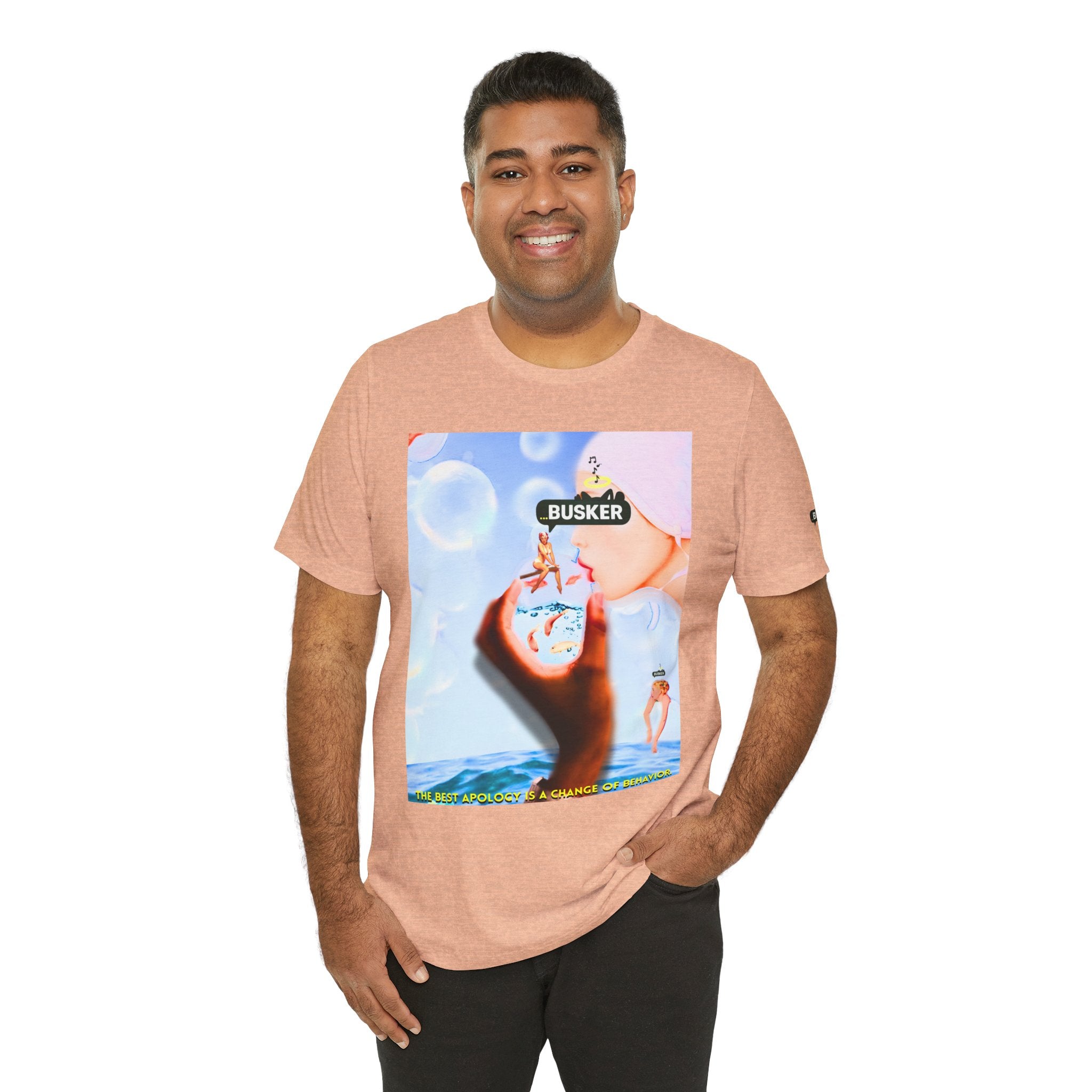 Busker Vibe Unisex Jersey Tee – Colorful Artistic Design for Summer Fun