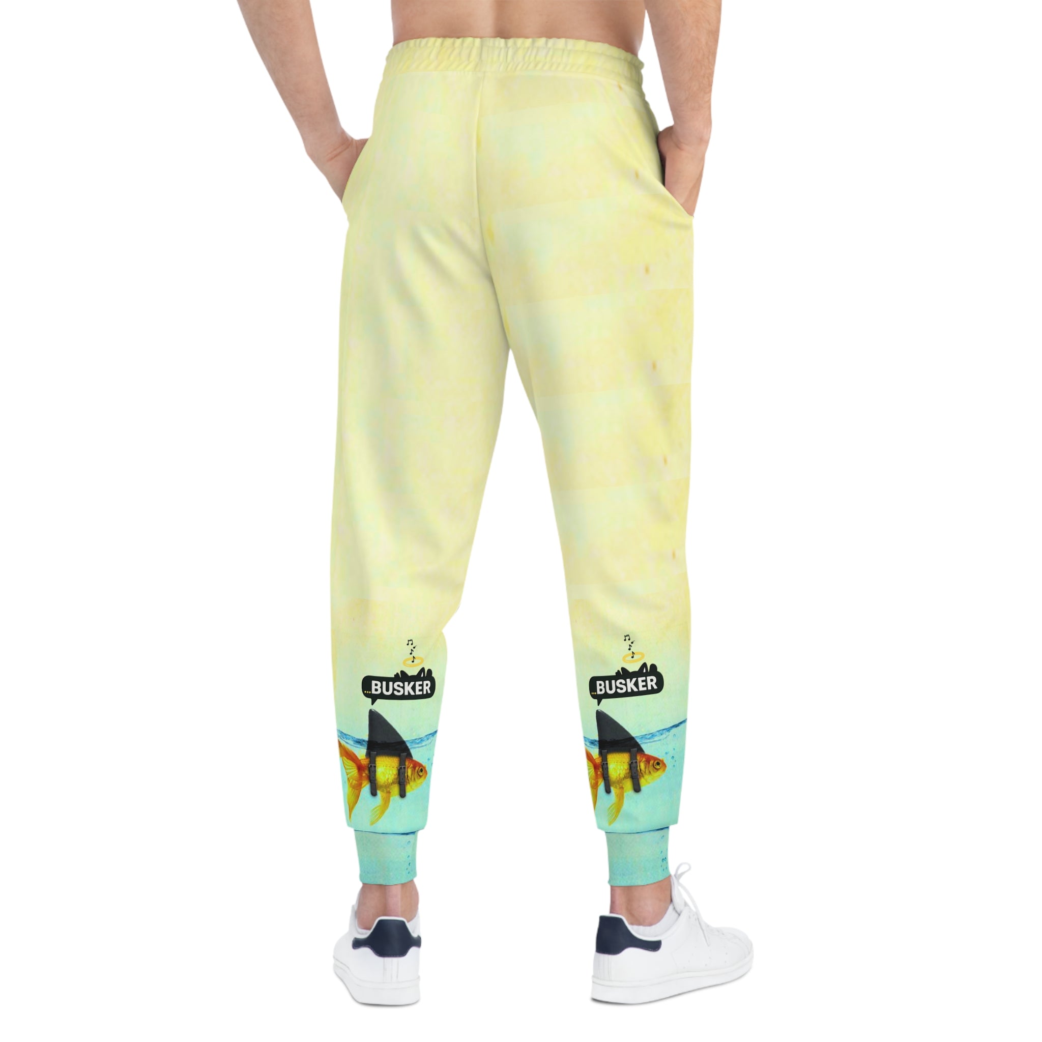 Vibrant Busker Athletic Joggers, Casual Streetwear Pants, Summer Travel Gear, Festival Outfit, Unique Gift for Music Lovers
