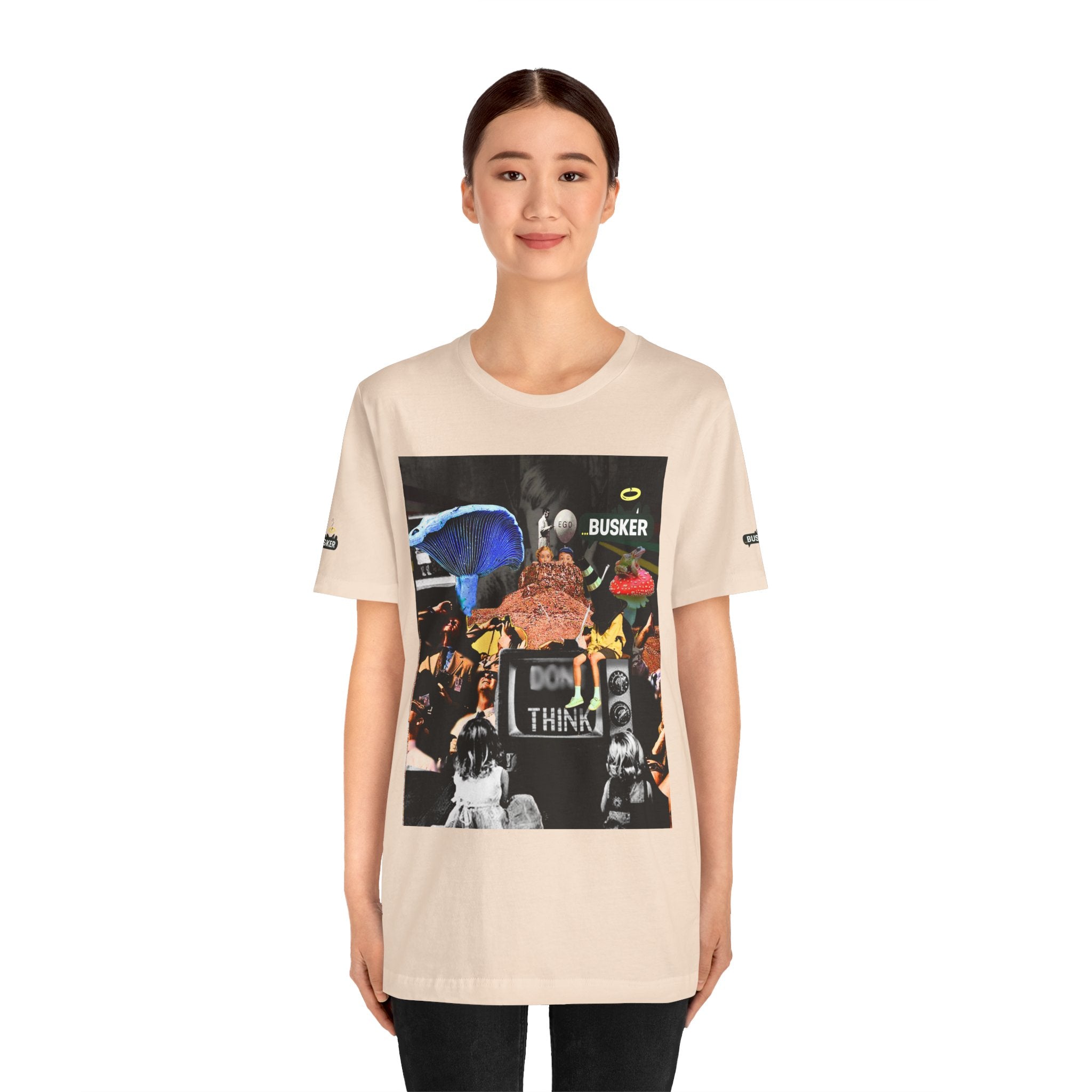 Creative Unisex Graphic Tee - 'I Don't Think' Busker Design