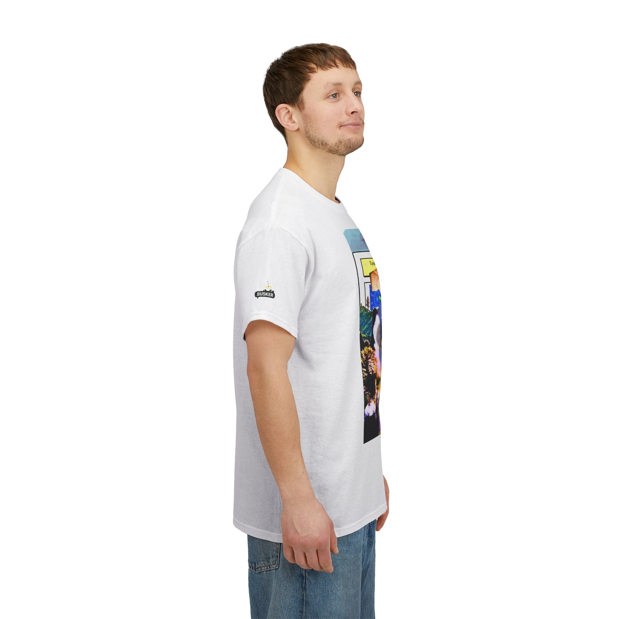 Cool Graphic Unisex Heavy Cotton Tee - 'Busker' Design