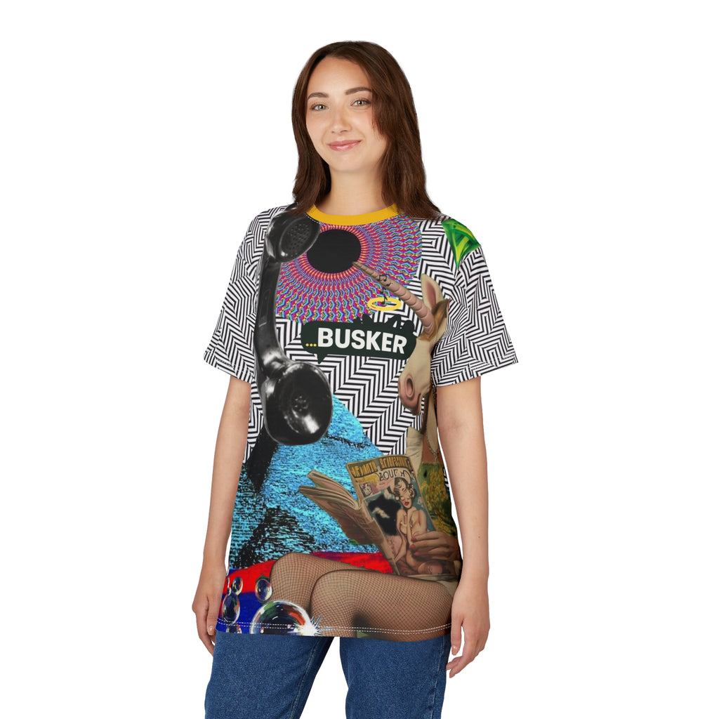 Vibrant Graphic Tee, Unisex Artistic Shirt, AOP T-Shirt for Bold Fashion, Unique Gift for Creatives, Streetwear Style, Fun Statement Tee