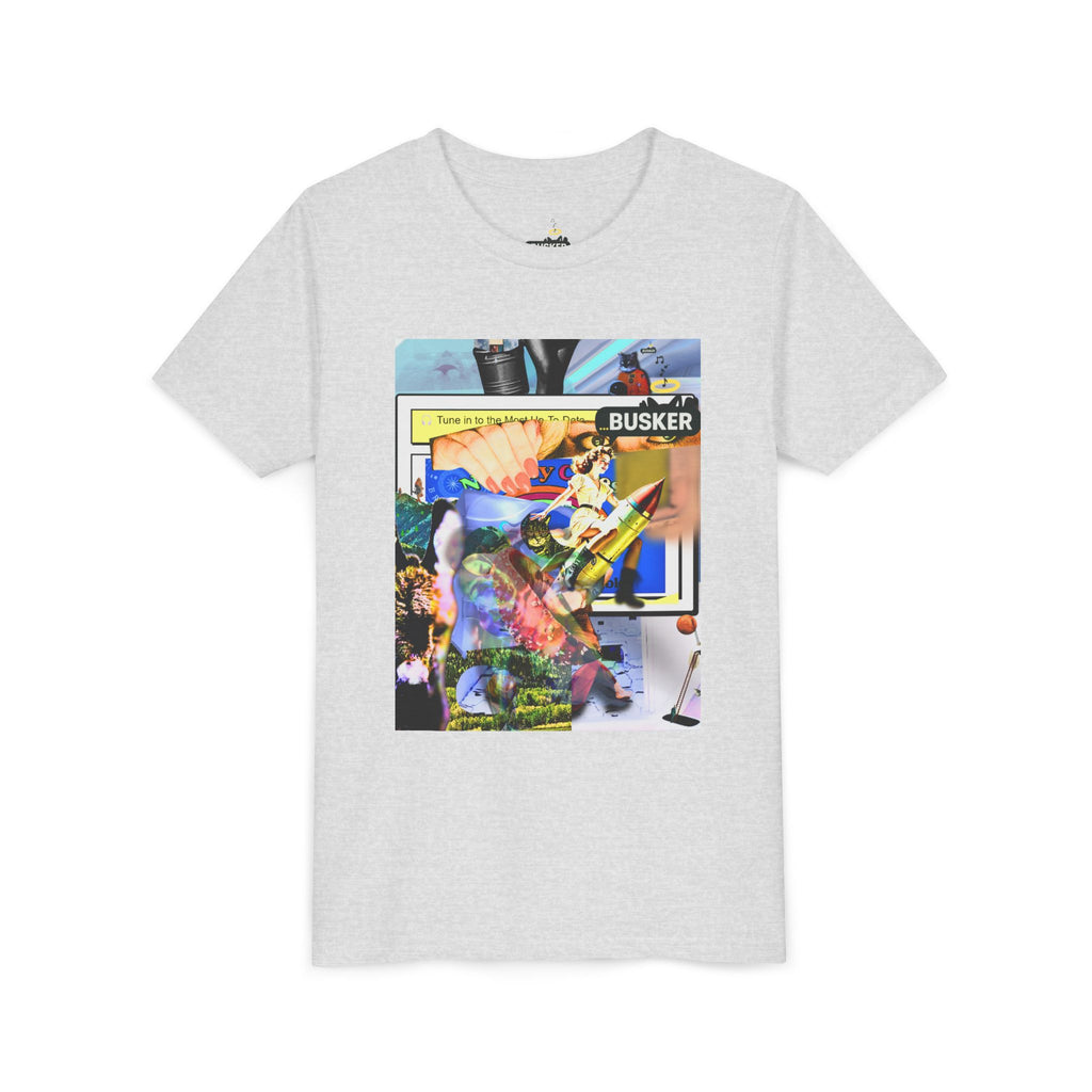 Colorful Youth Short Sleeve Tee - "Busker" Graphic Art Top