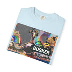 Vibrant Busker T-Shirt, Unisex Graphic Tee, Street Art Inspired Apparel, Casual Wear, Summer Festival Clothing