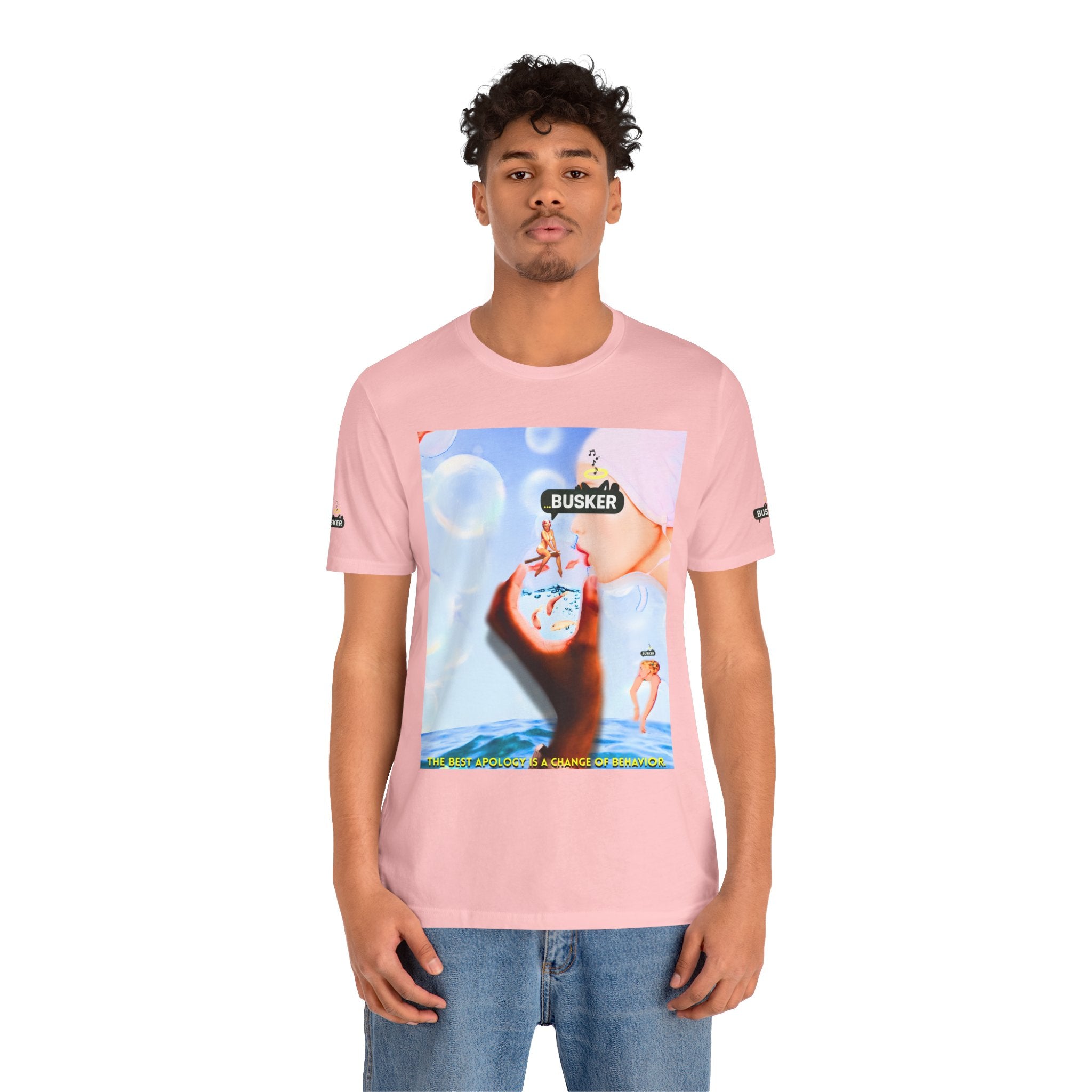 Busker Vibe Unisex Jersey Tee – Colorful Artistic Design for Summer Fun