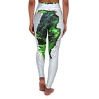 Eco-Friendly High Waisted Yoga Leggings with Unique Green Design
