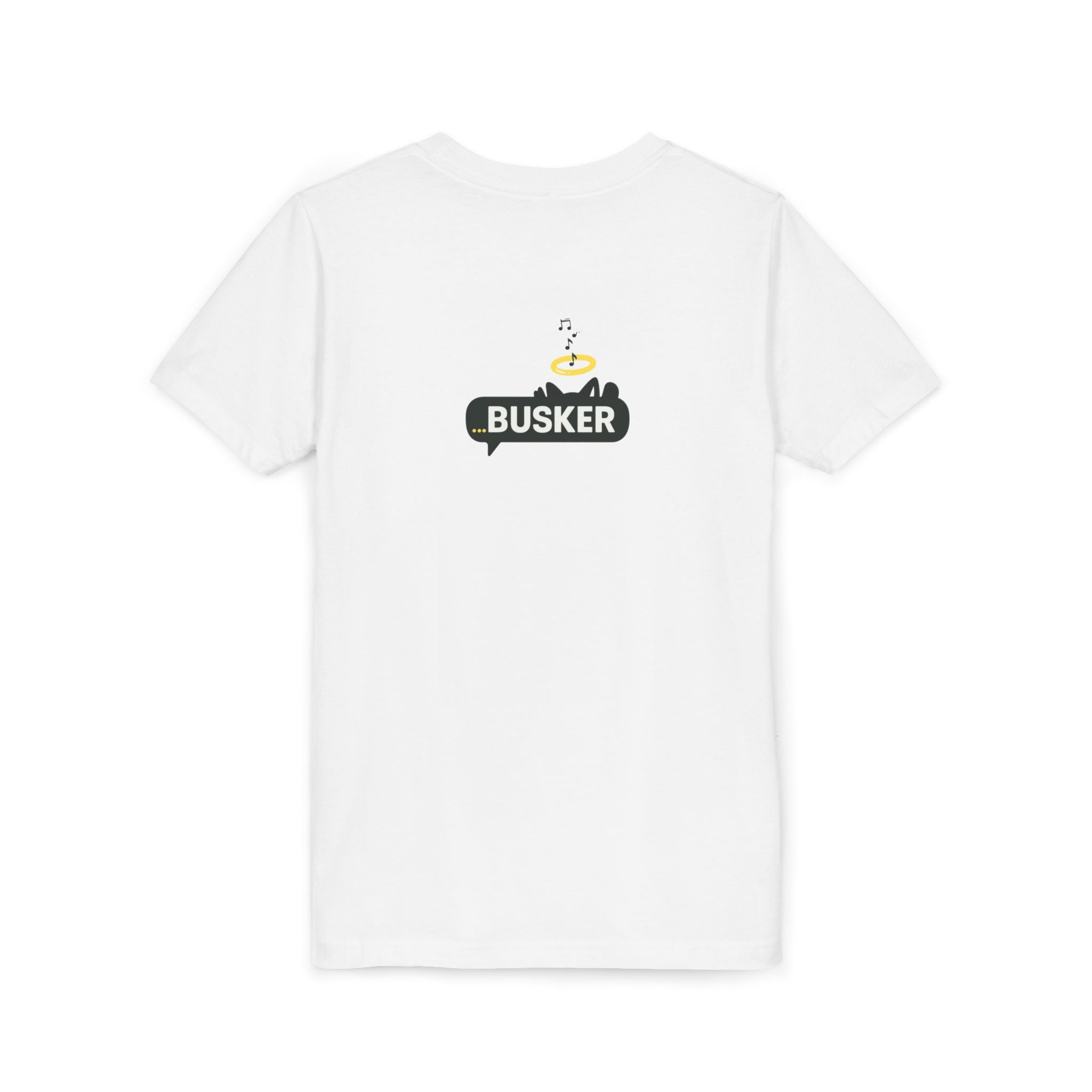 Busker Youth Short Sleeve Tee, Fun Summer Tee, Music Lover Gift, Kids Graphic T-Shirt, Festival Outfit, Creative Gift Idea