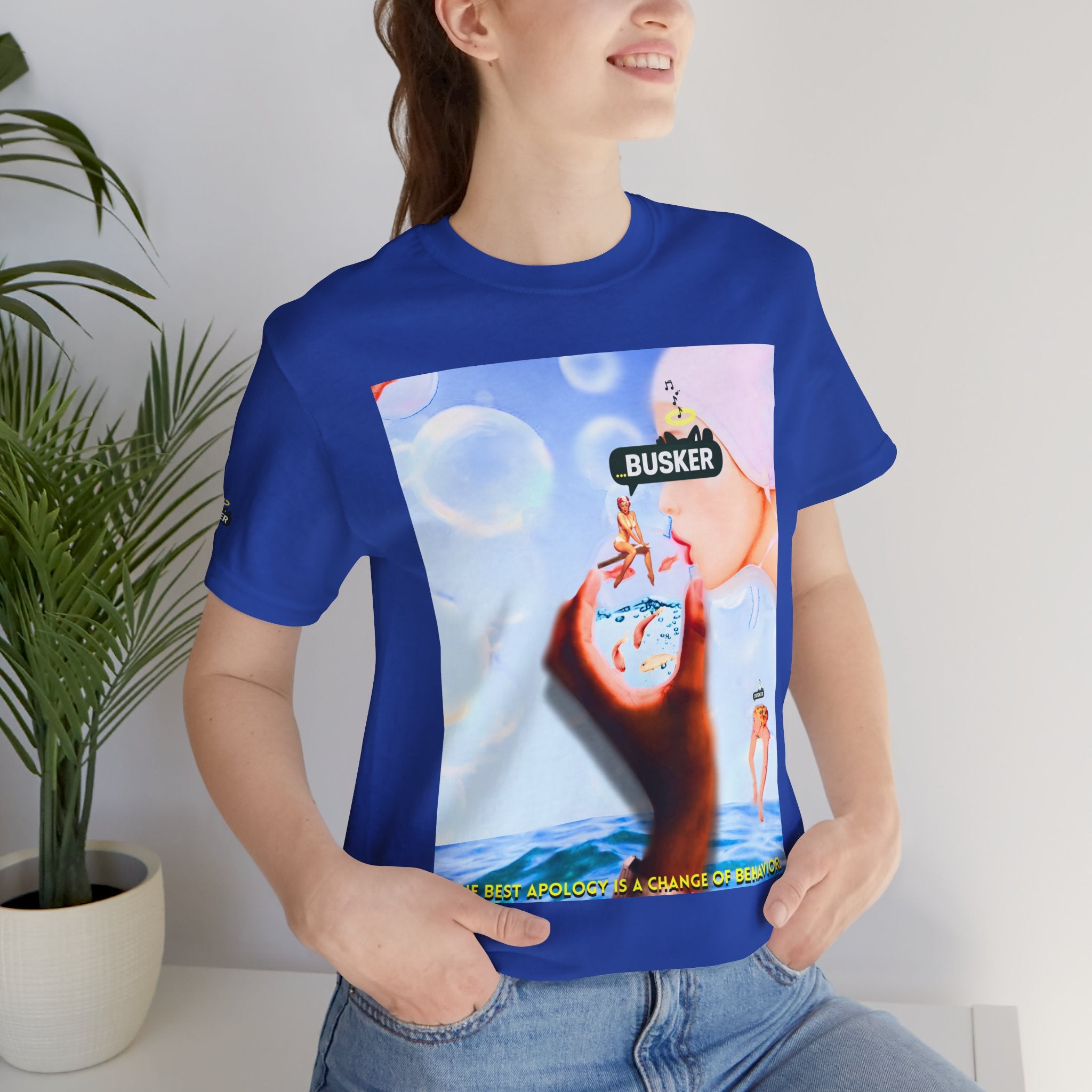 Busker Vibe Unisex Jersey Tee – Colorful Artistic Design for Summer Fun