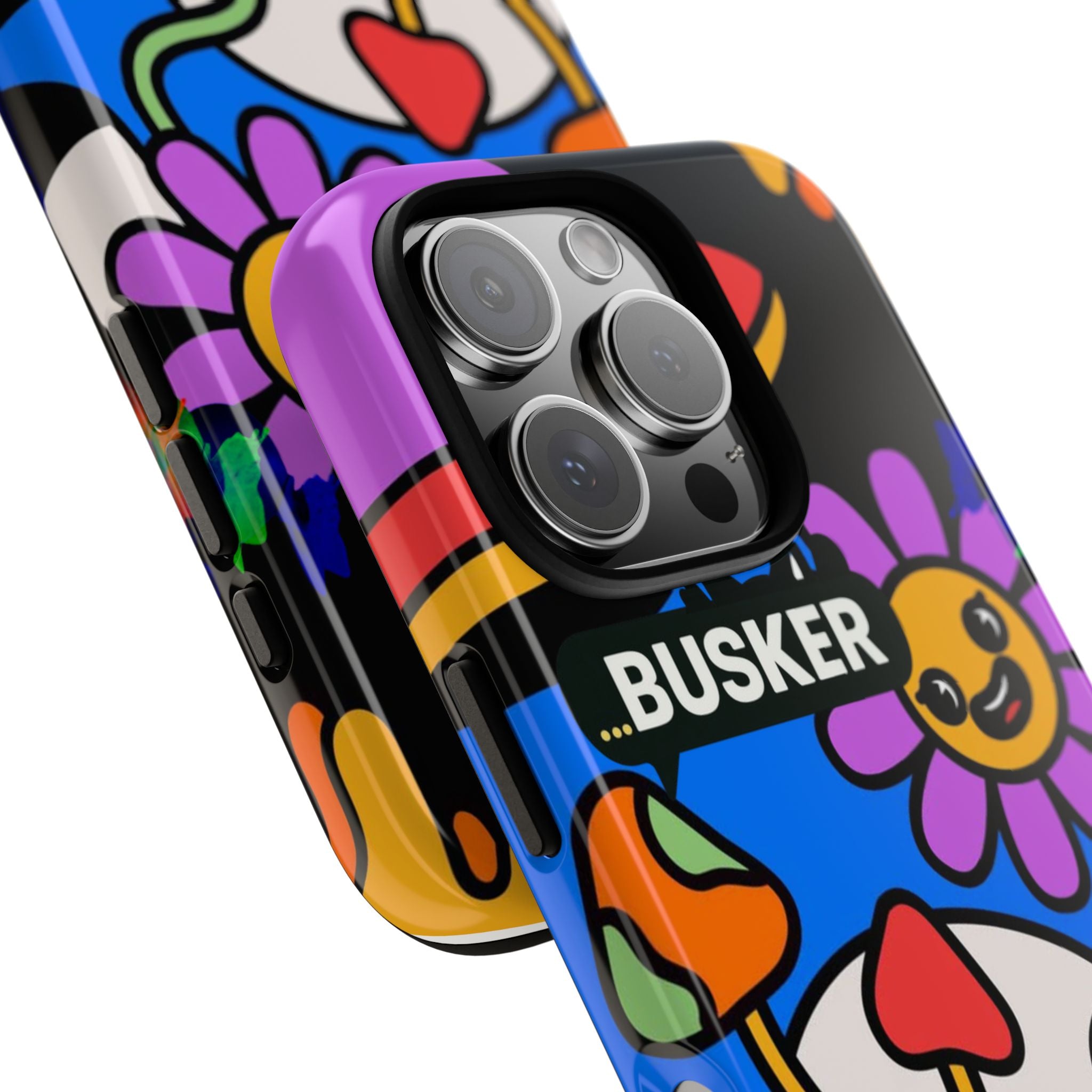 Colorful Phone Case, Cute Phone Accessories, Gift for Music Lovers, Fun Tech Gear, Unique Floral Design Case