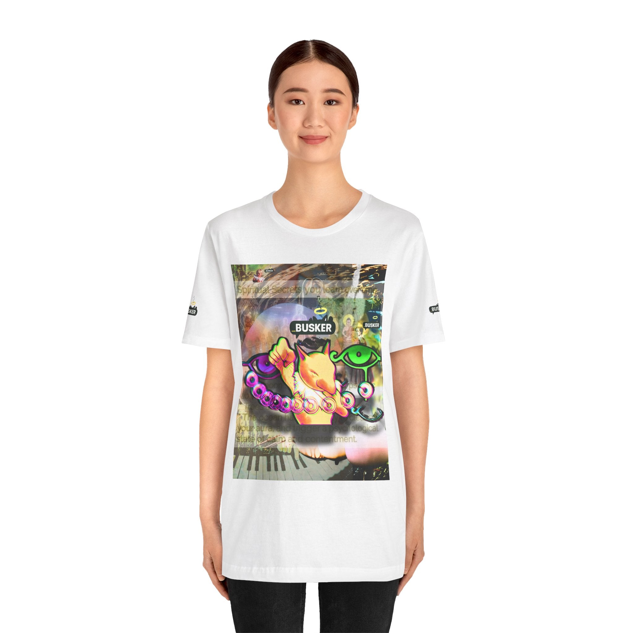 Vibrant Busker Art Tee for Creative Souls
